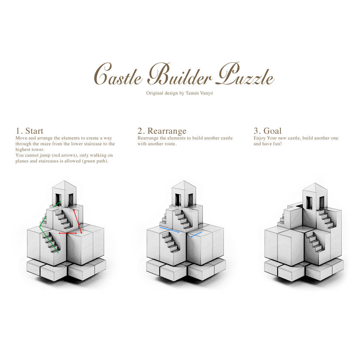 Castle Builder Puzzle 3D print model_3