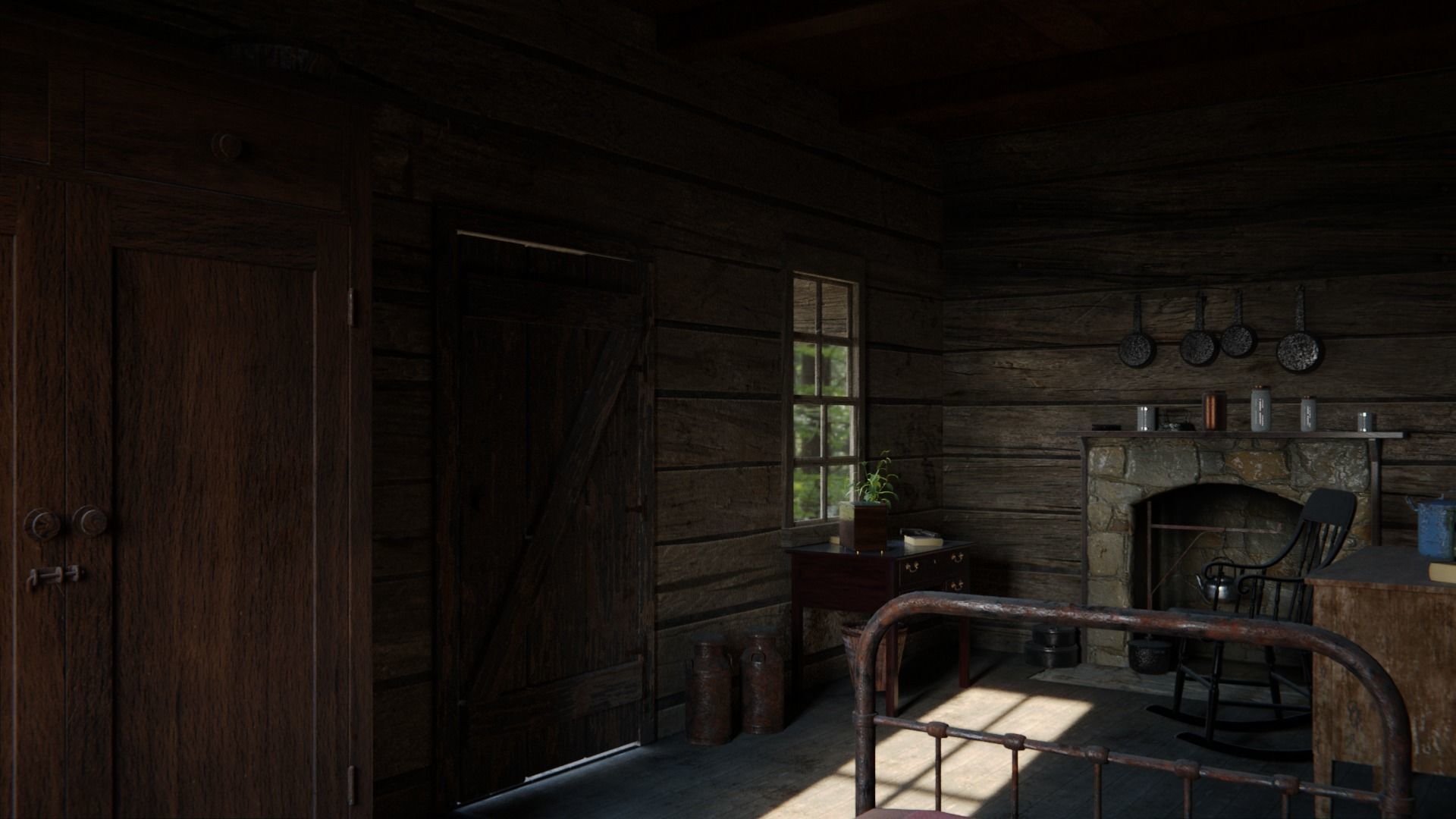 Cabin in the Woods 3d Scene 3D model_13