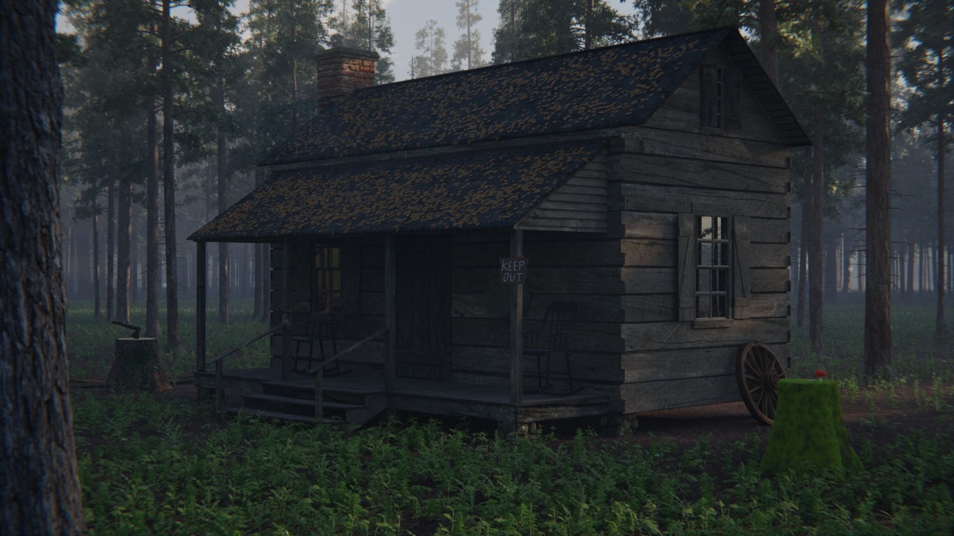 Cabin in the Woods 3d Scene 3D model_16