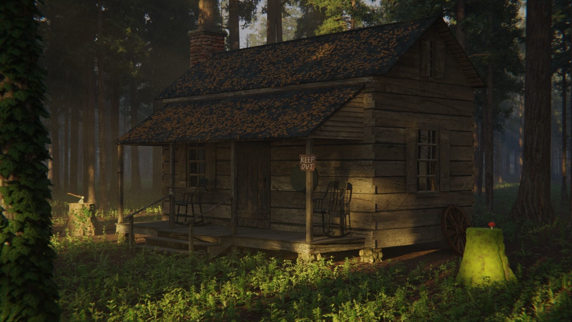 Cabin in the Woods 3d Scene 3D model_9