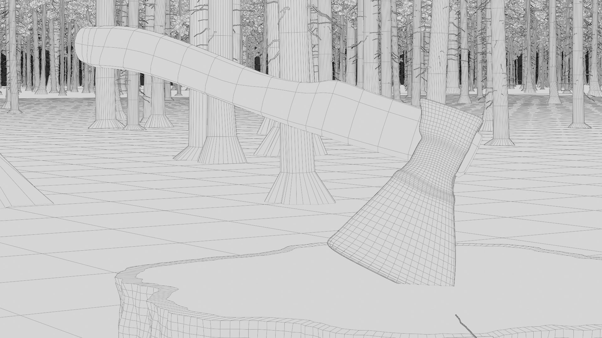 Cabin in the Woods 3d Scene 3D model_21