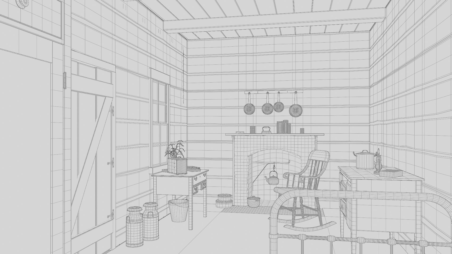 Cabin in the Woods 3d Scene 3D model_23