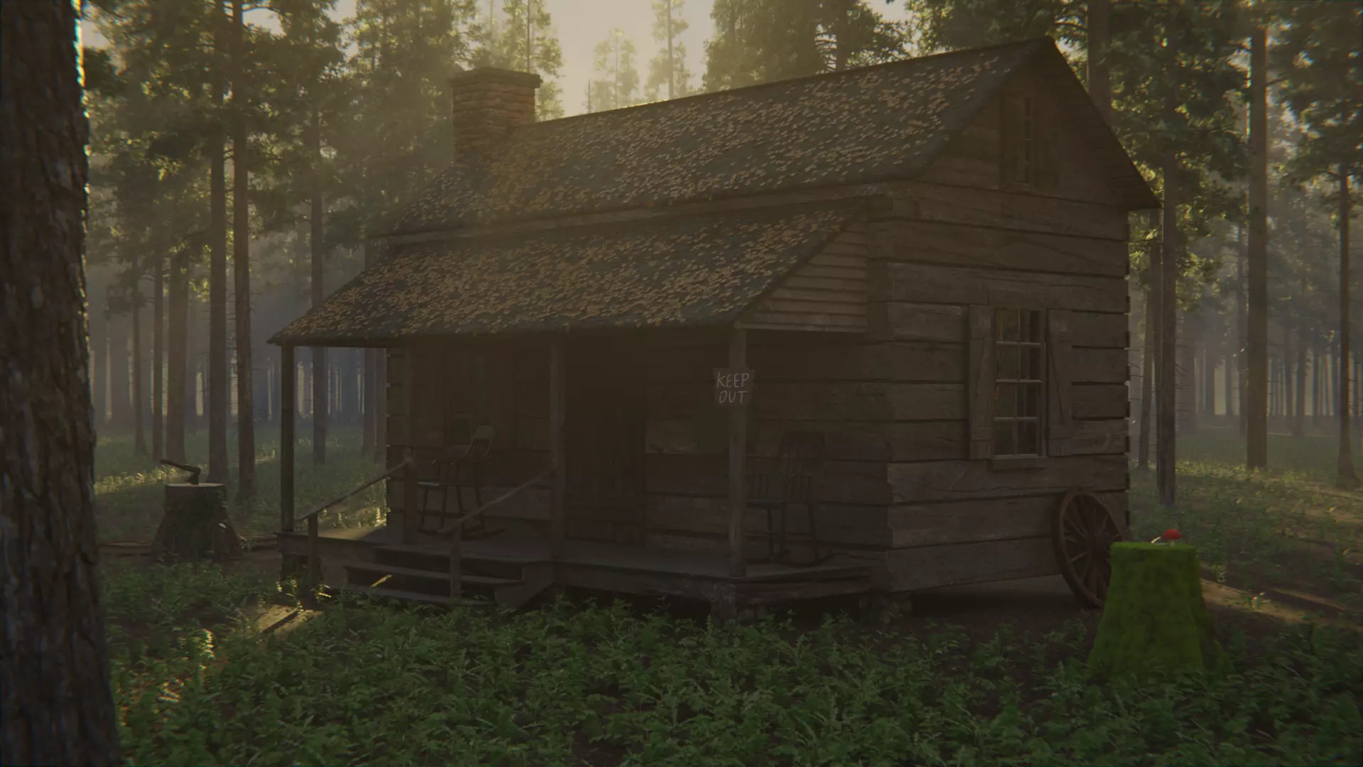 Cabin in the Woods 3d Scene 3D model_0