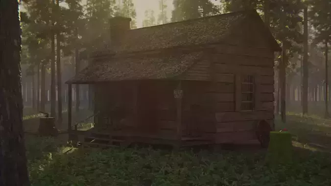 Cabin in the Woods 3d Scene