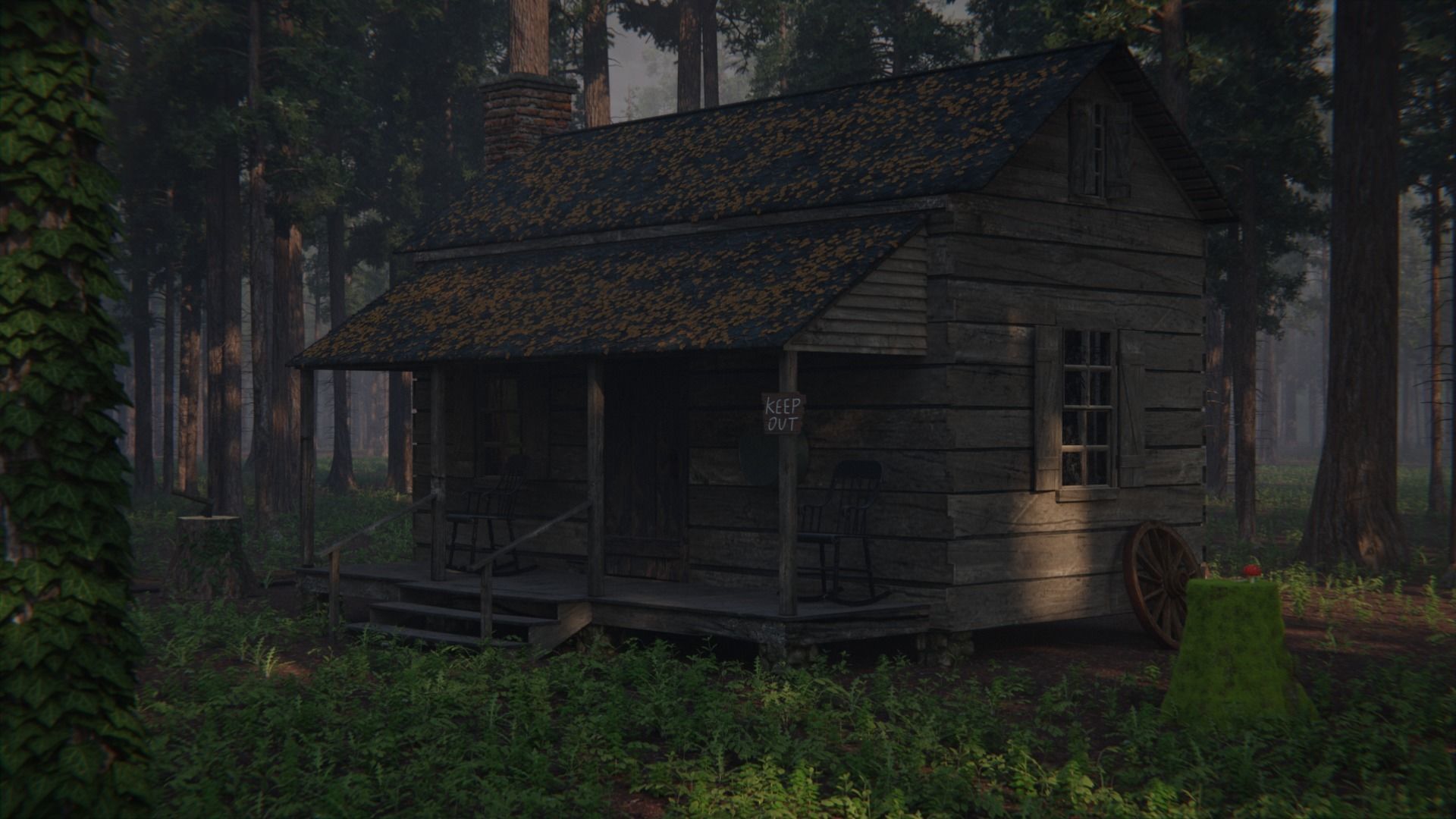 Cabin in the Woods 3d Scene 3D model_10