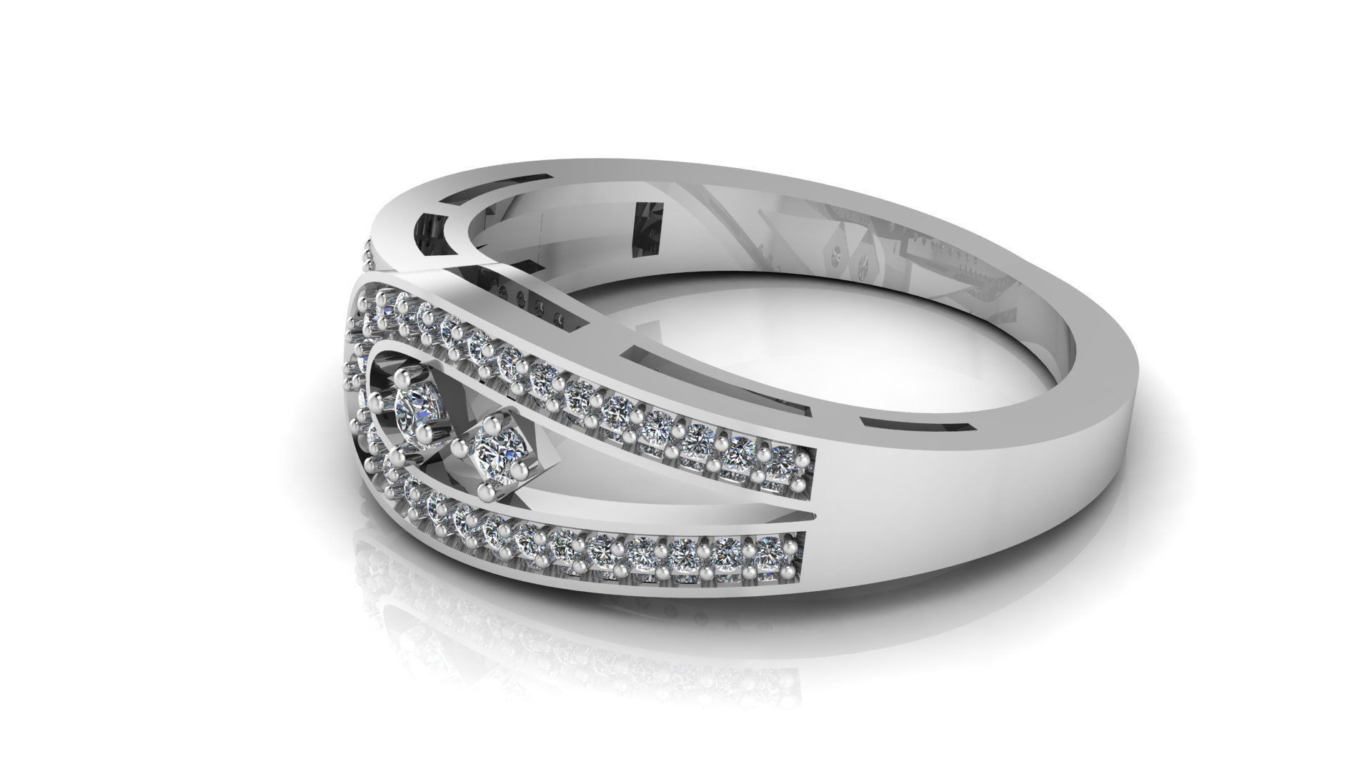 Diamond Ring Jewelry 3D print model_7