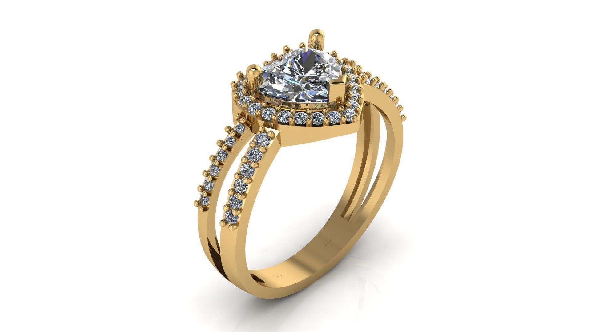 Diamond Ring Jewelry 3D print model_9