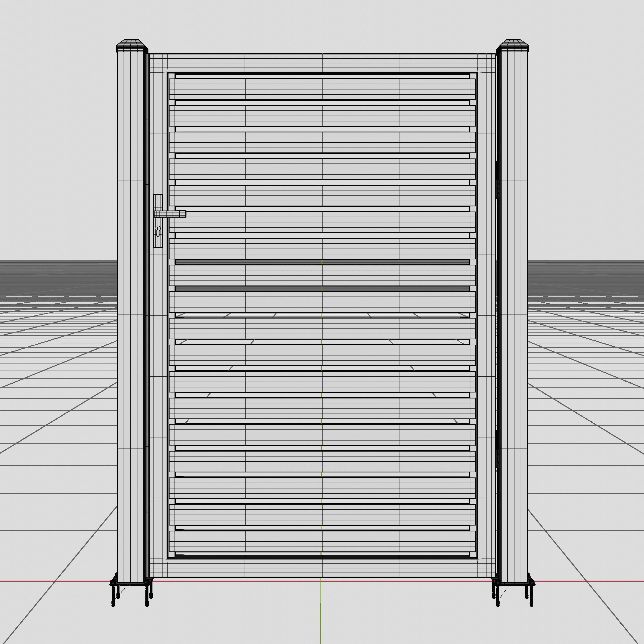 Aluminum Walkway Gate - Model 2 - 8cm- 3D model_9