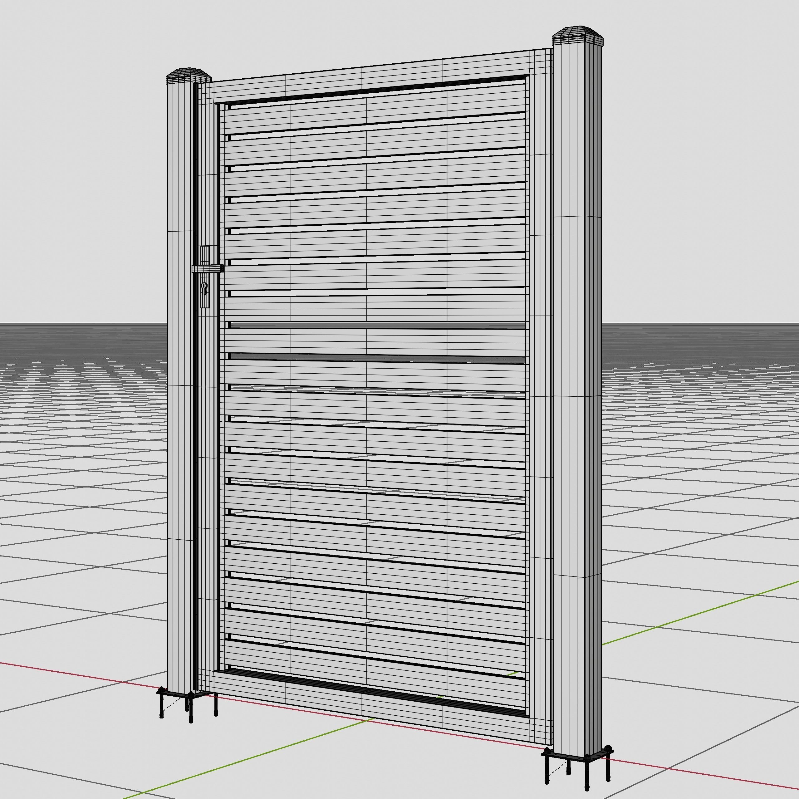Aluminum Walkway Gate - Model 2 - 8cm- 3D model_7