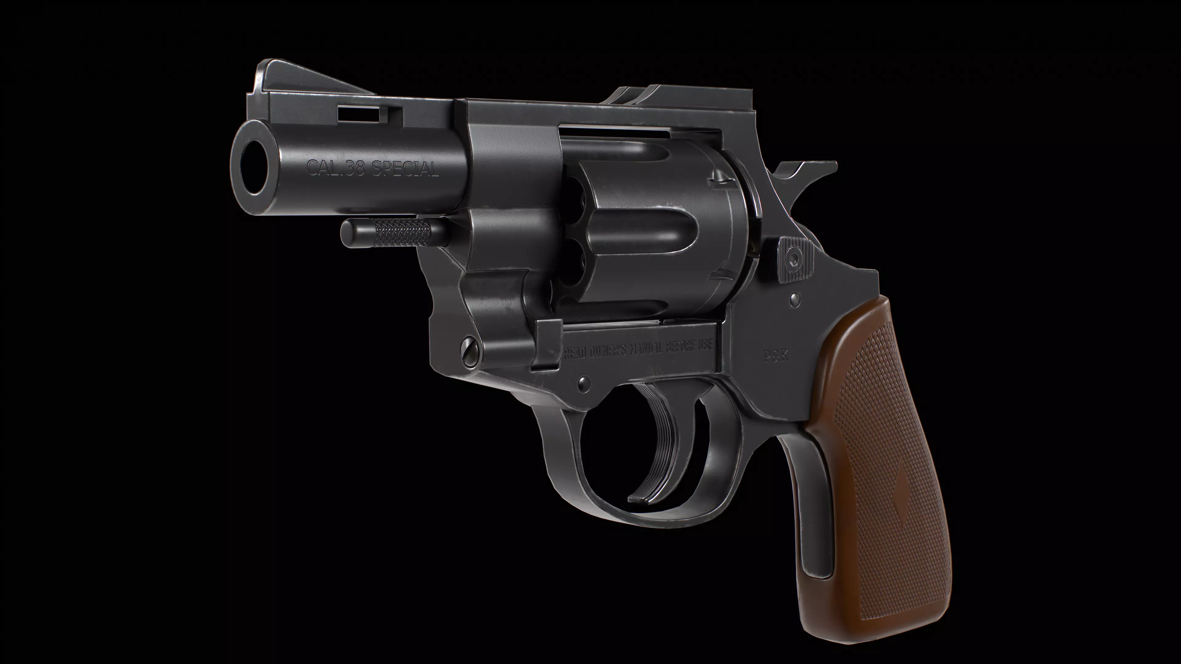 Old 38Special Revolver Low-poly 3D model