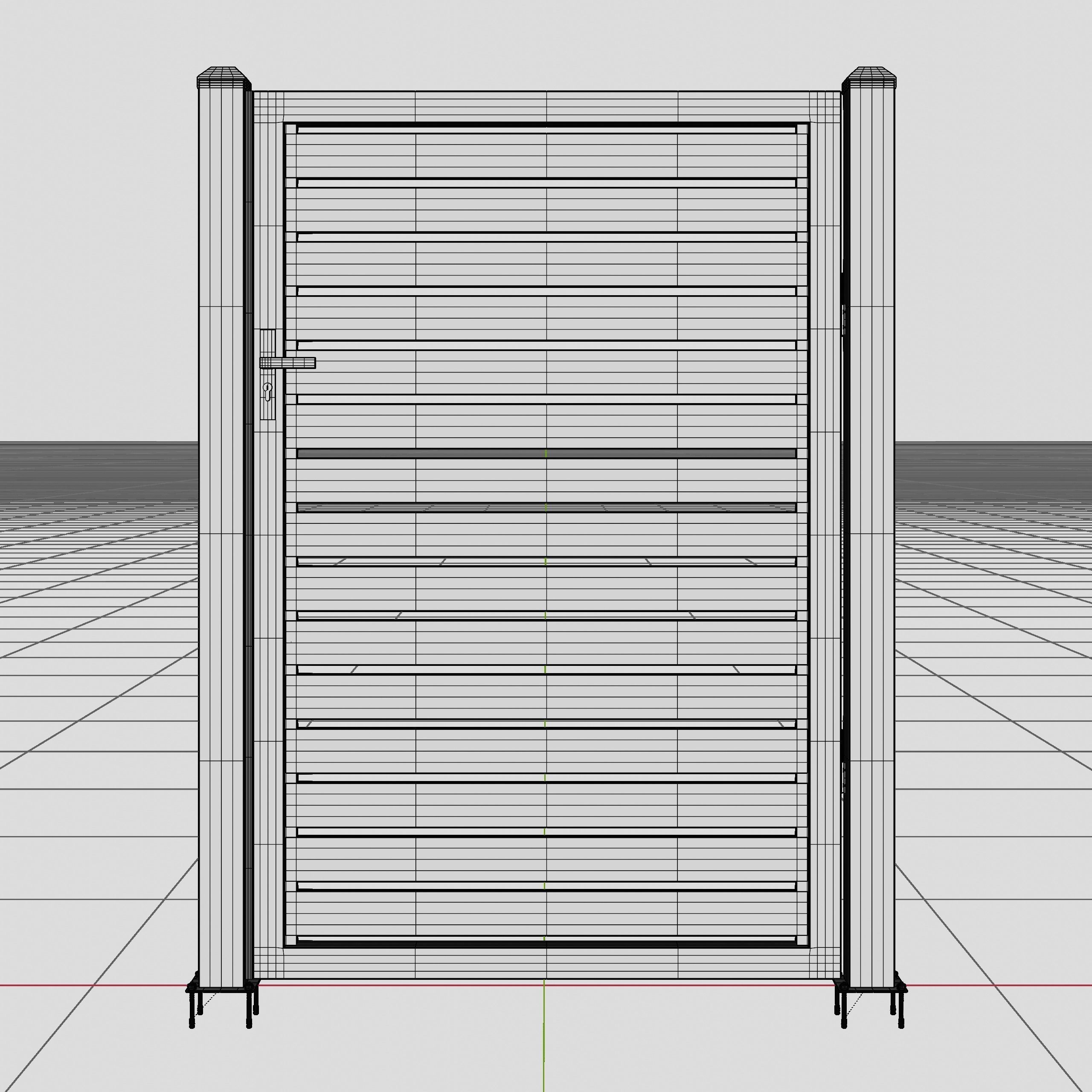 Aluminum Walkway Gate - Model 2 - 10cm- 3D model_9