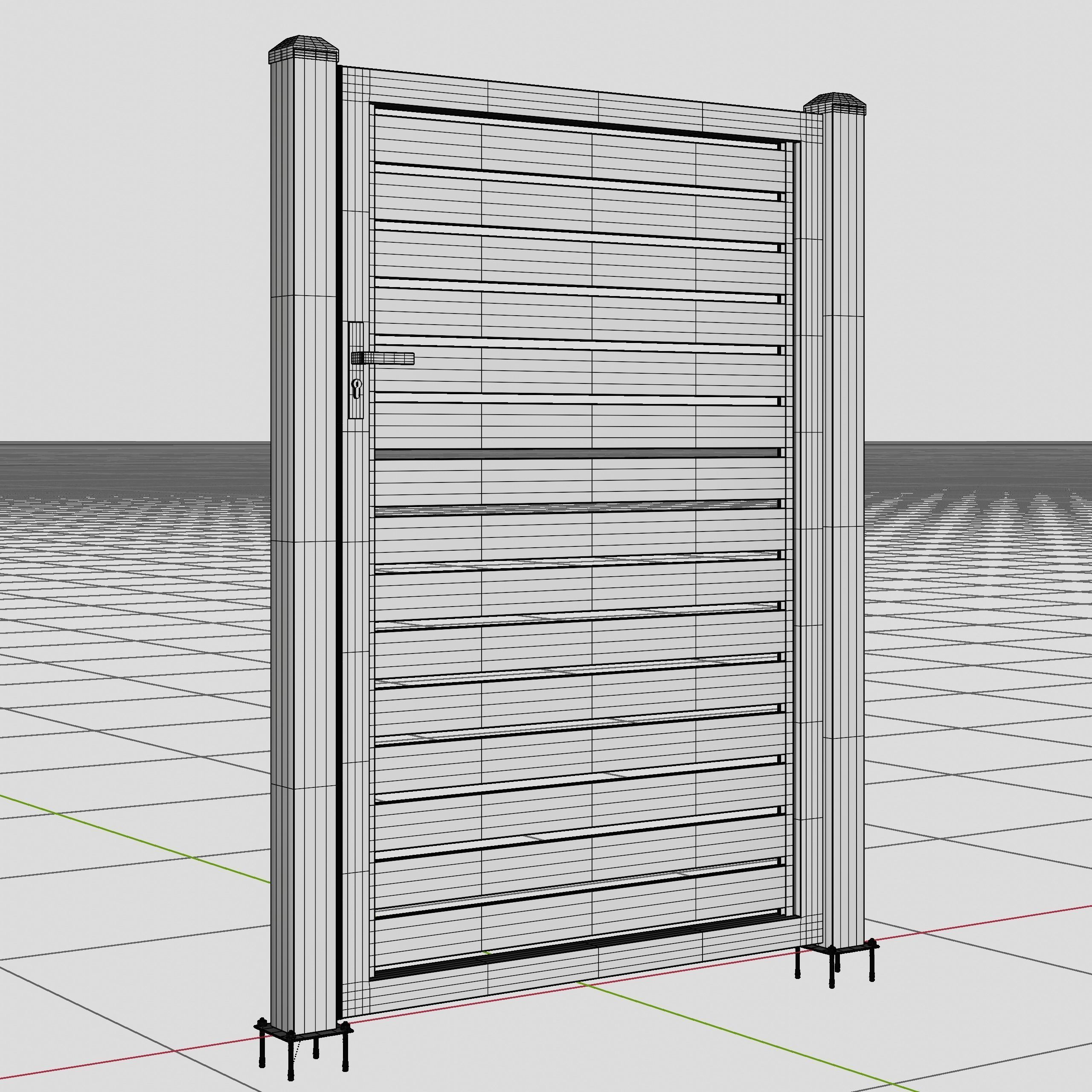 Aluminum Walkway Gate - Model 2 - 10cm- 3D model_8
