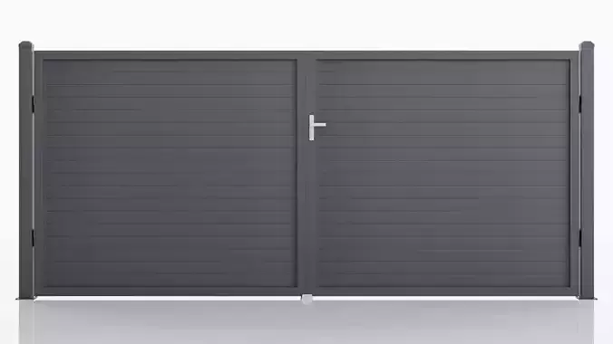 Aluminum Driveway Gate - Model 2 - 10cm  Wall 3D model