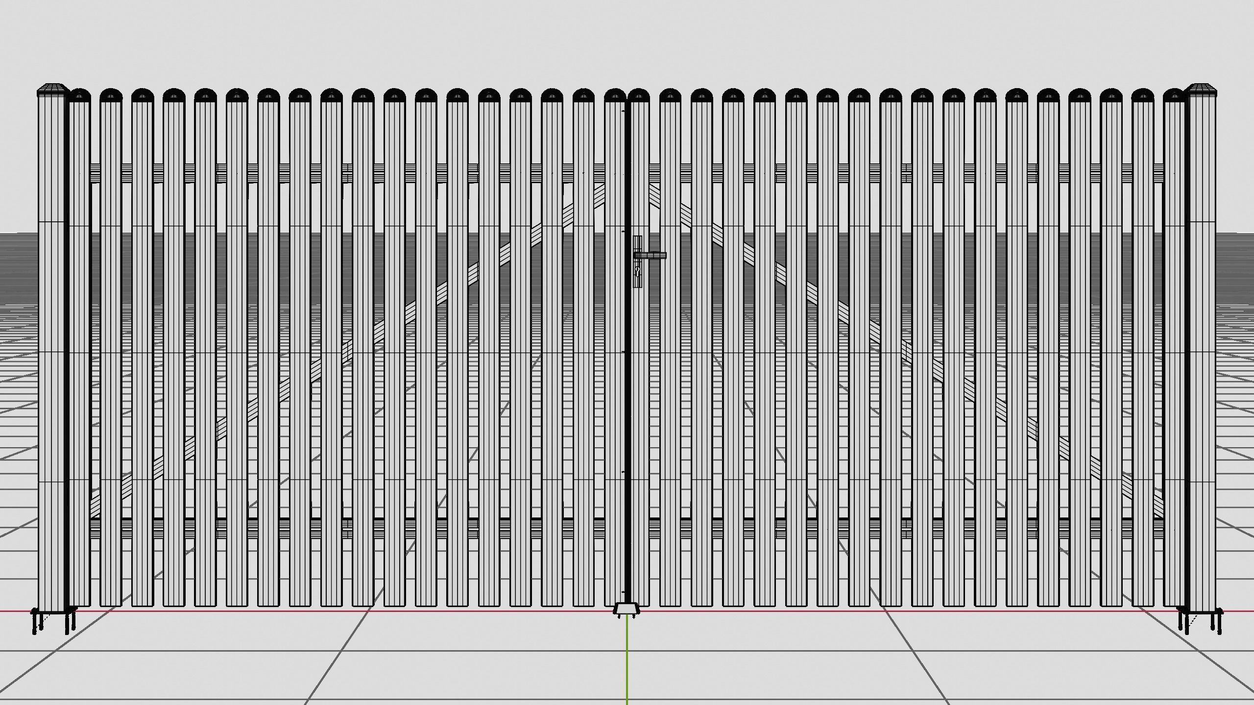 Aluminum Driveway Gate - Model 3 - 3D model_12