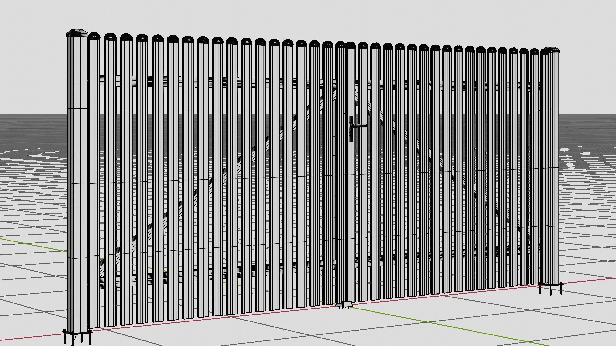 Aluminum Driveway Gate - Model 3 - 3D model_11