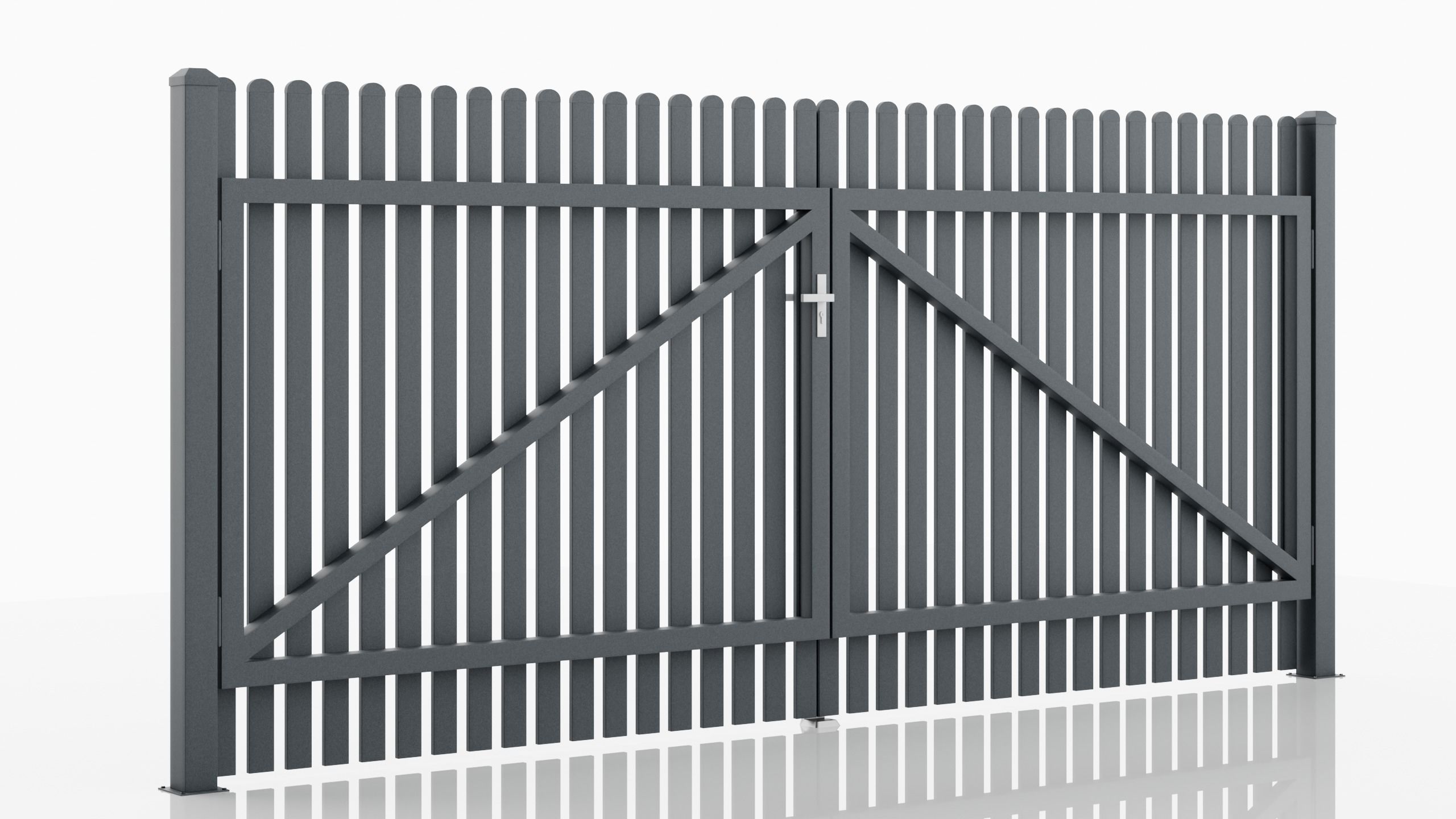 Aluminum Driveway Gate - Model 3 - 3D model_4