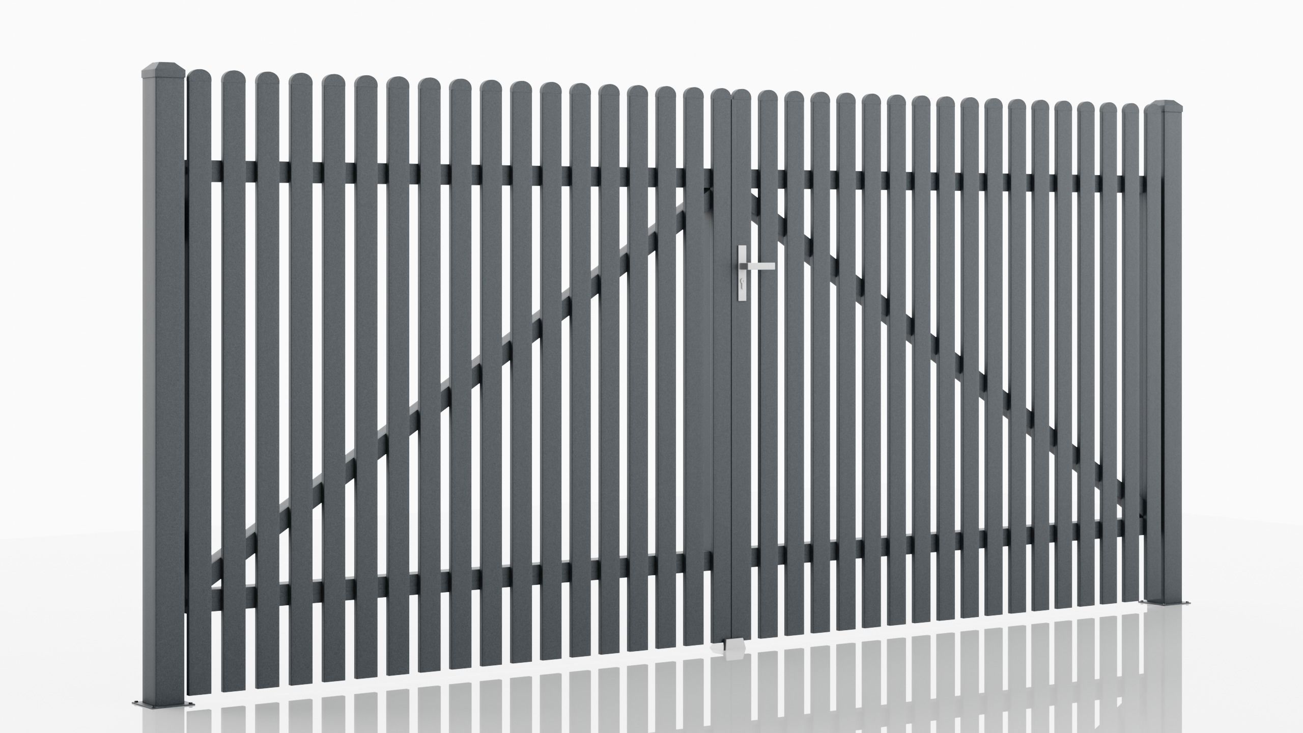 Aluminum Driveway Gate - Model 3 - 3D model_1