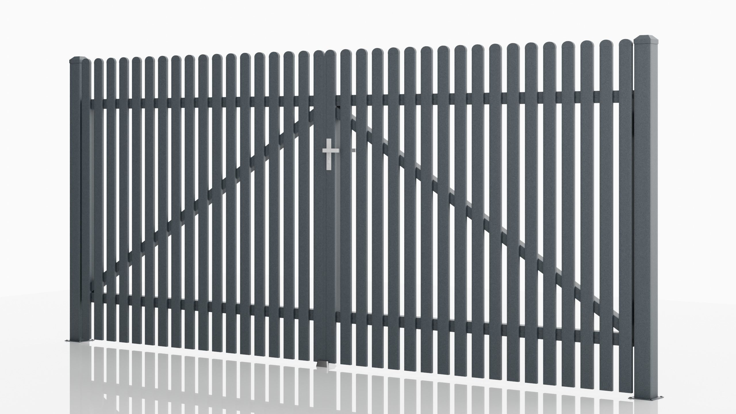 Aluminum Driveway Gate - Model 3 - 3D model_2
