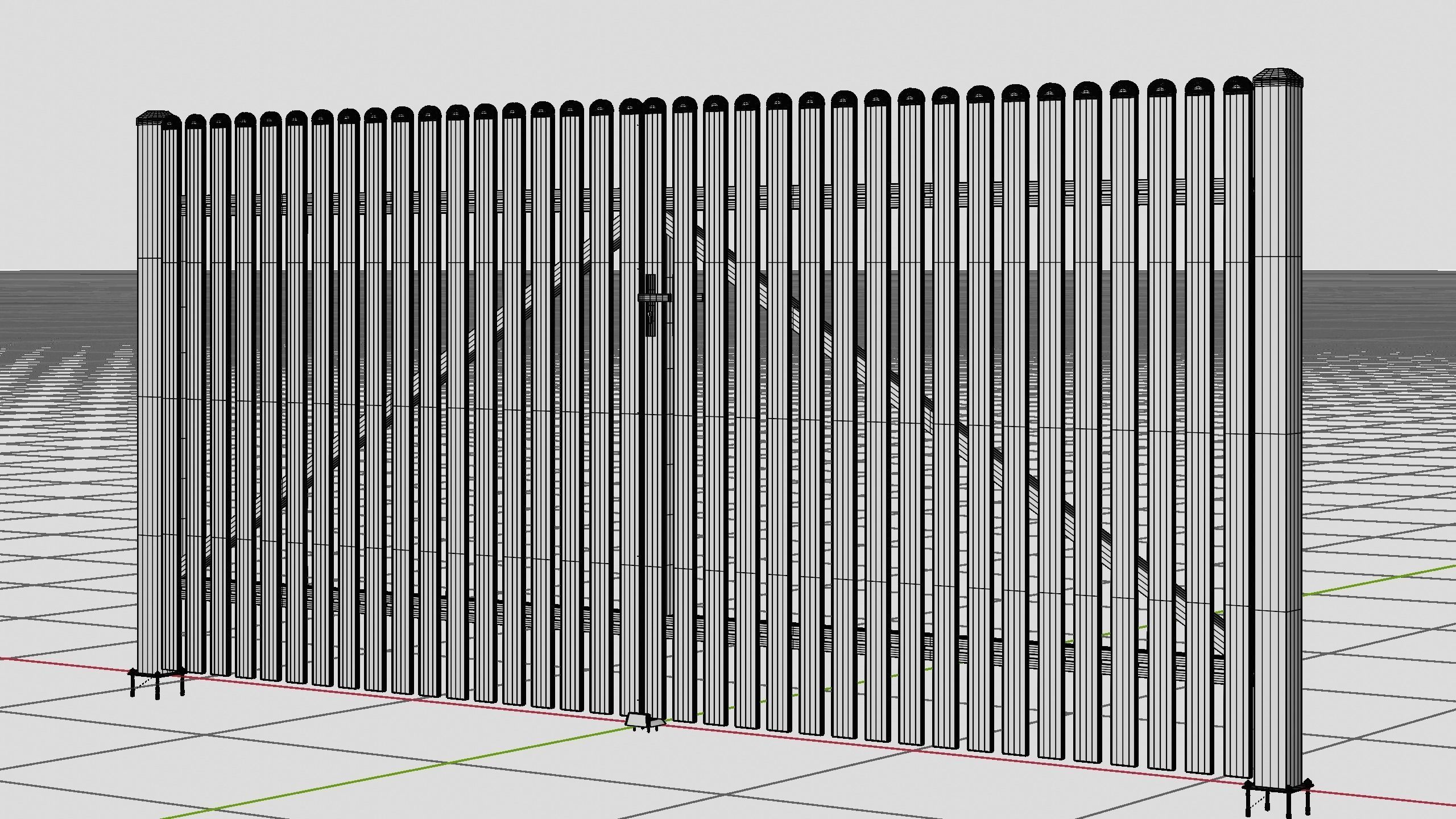 Aluminum Driveway Gate - Model 3 - 3D model_13