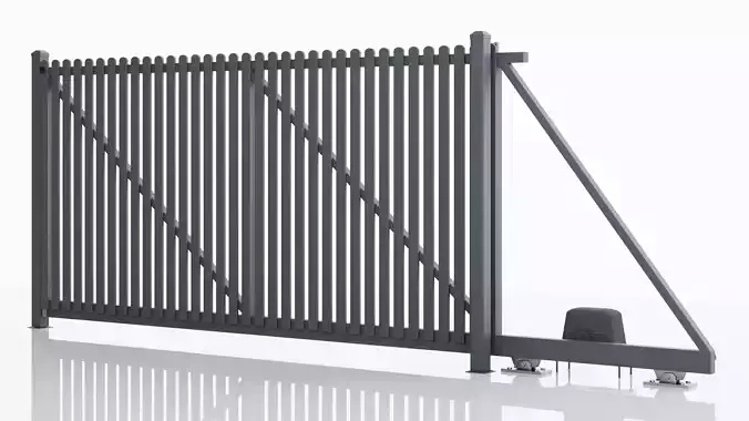 Aluminum Electric Sliding Gate - Model 3 - 3D model