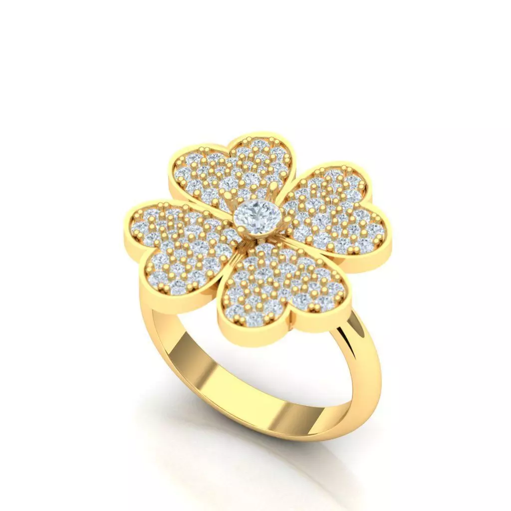 Clover Ring Cartier 3D print model_0
