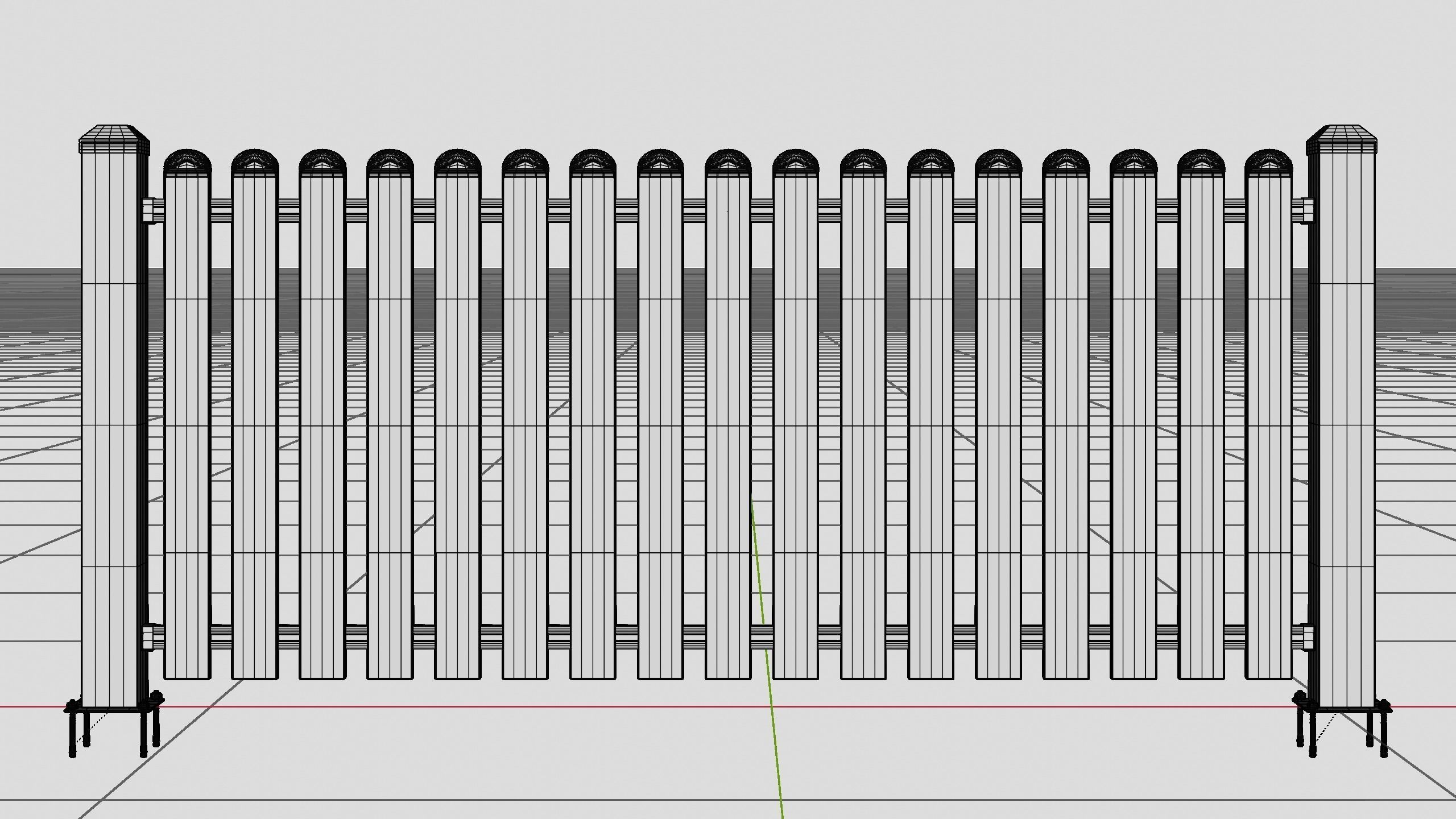 Aluminum Fence Panel -Model 3 - 3D model_14