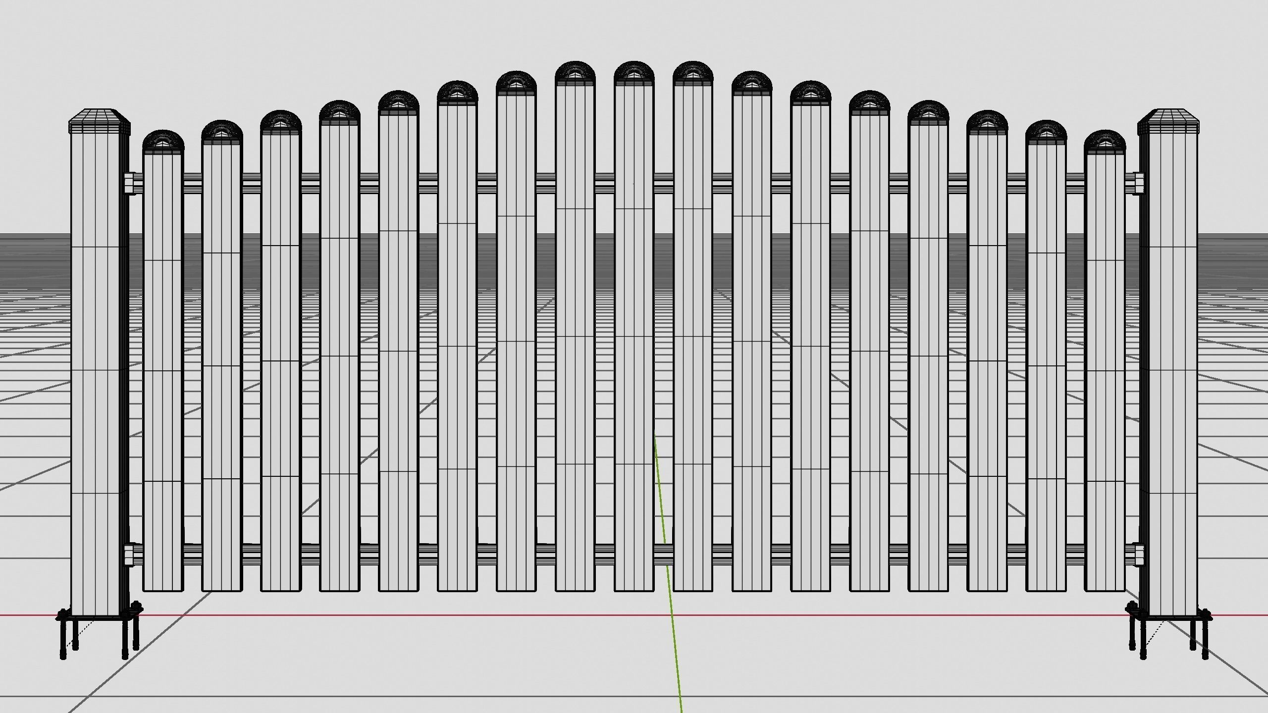 Aluminum Fence Panel -Model 3 - 3D model_16