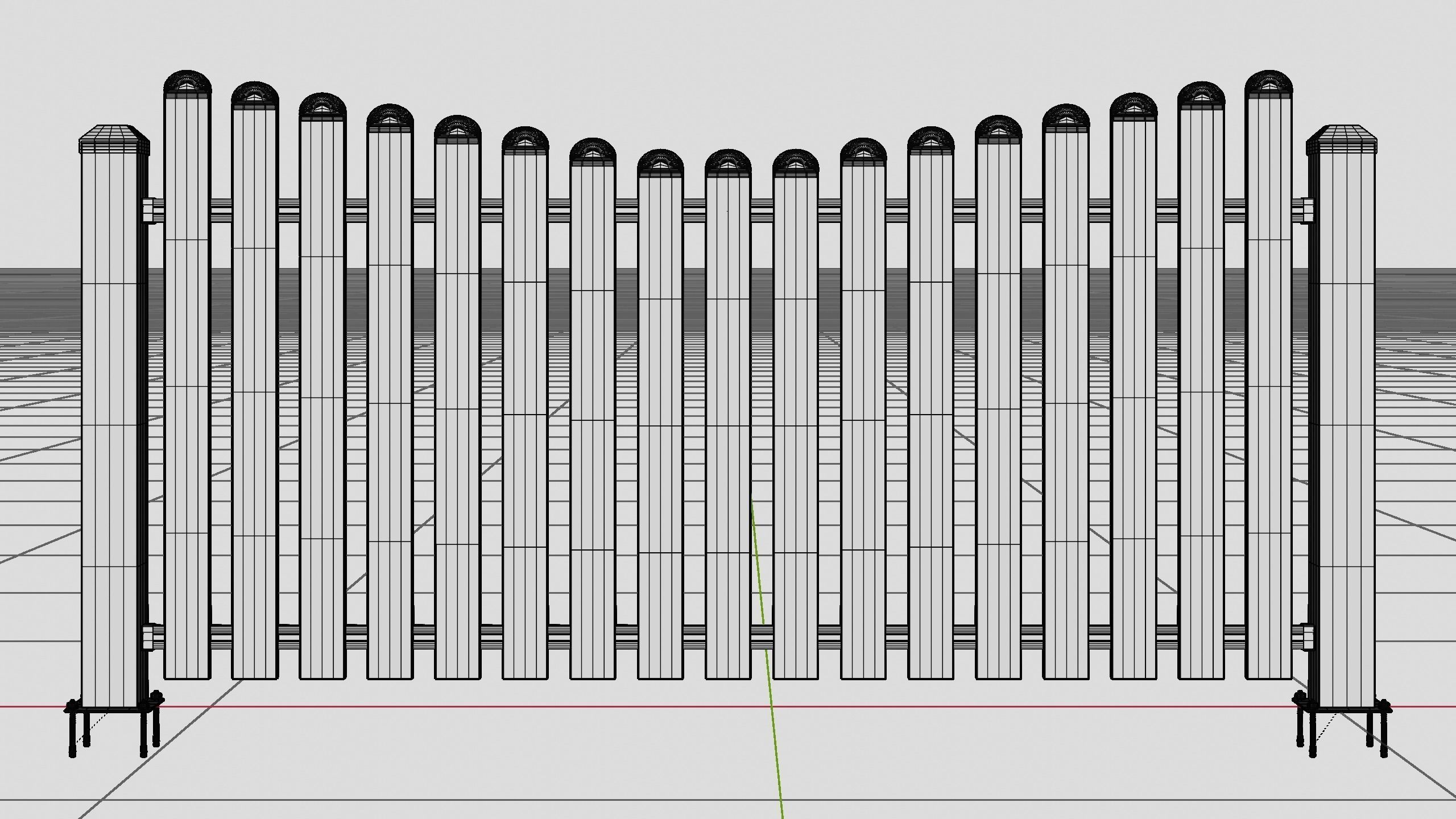 Aluminum Fence Panel -Model 3 - 3D model_15