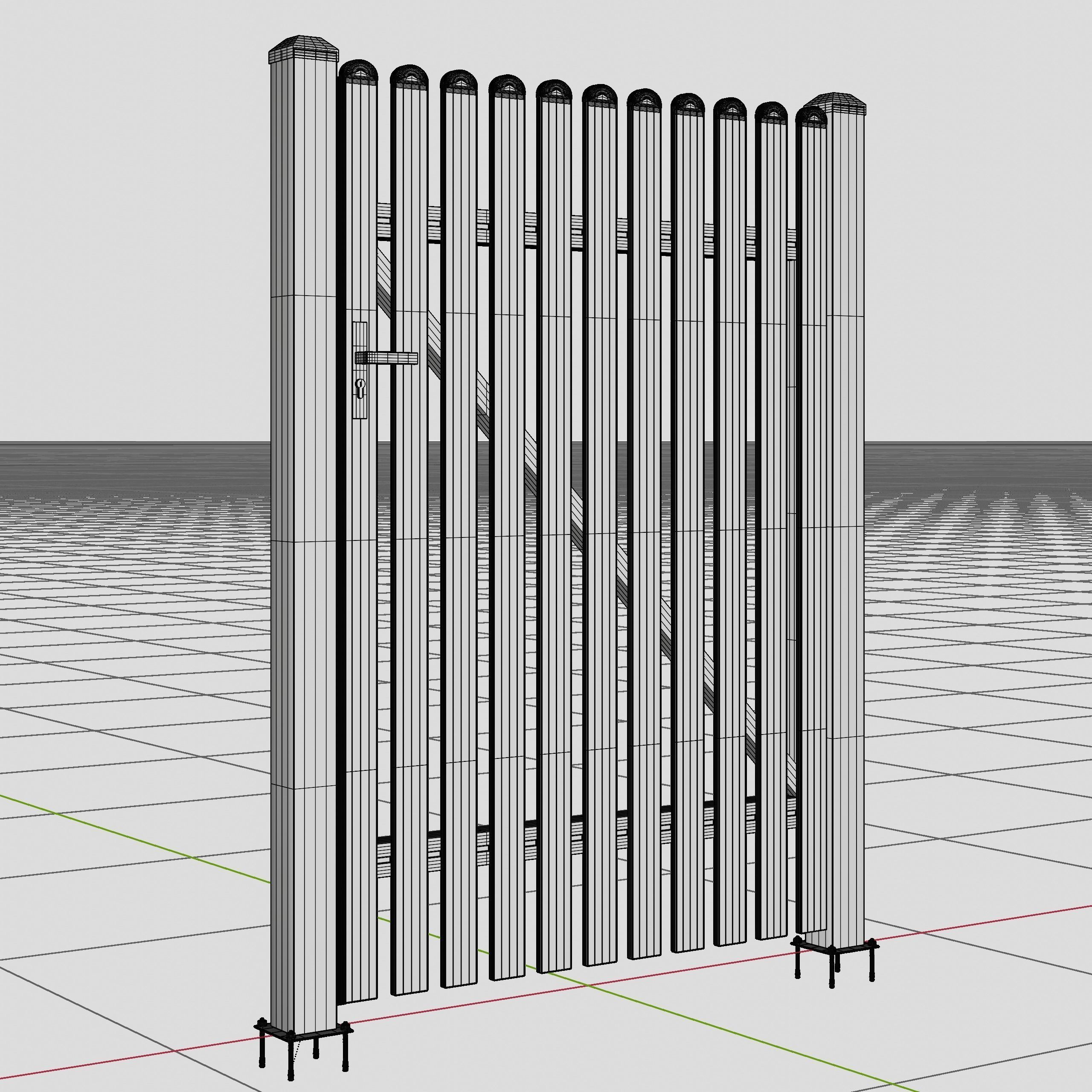 Aluminum Walkway Gate - Model 3 - 3D model_13
