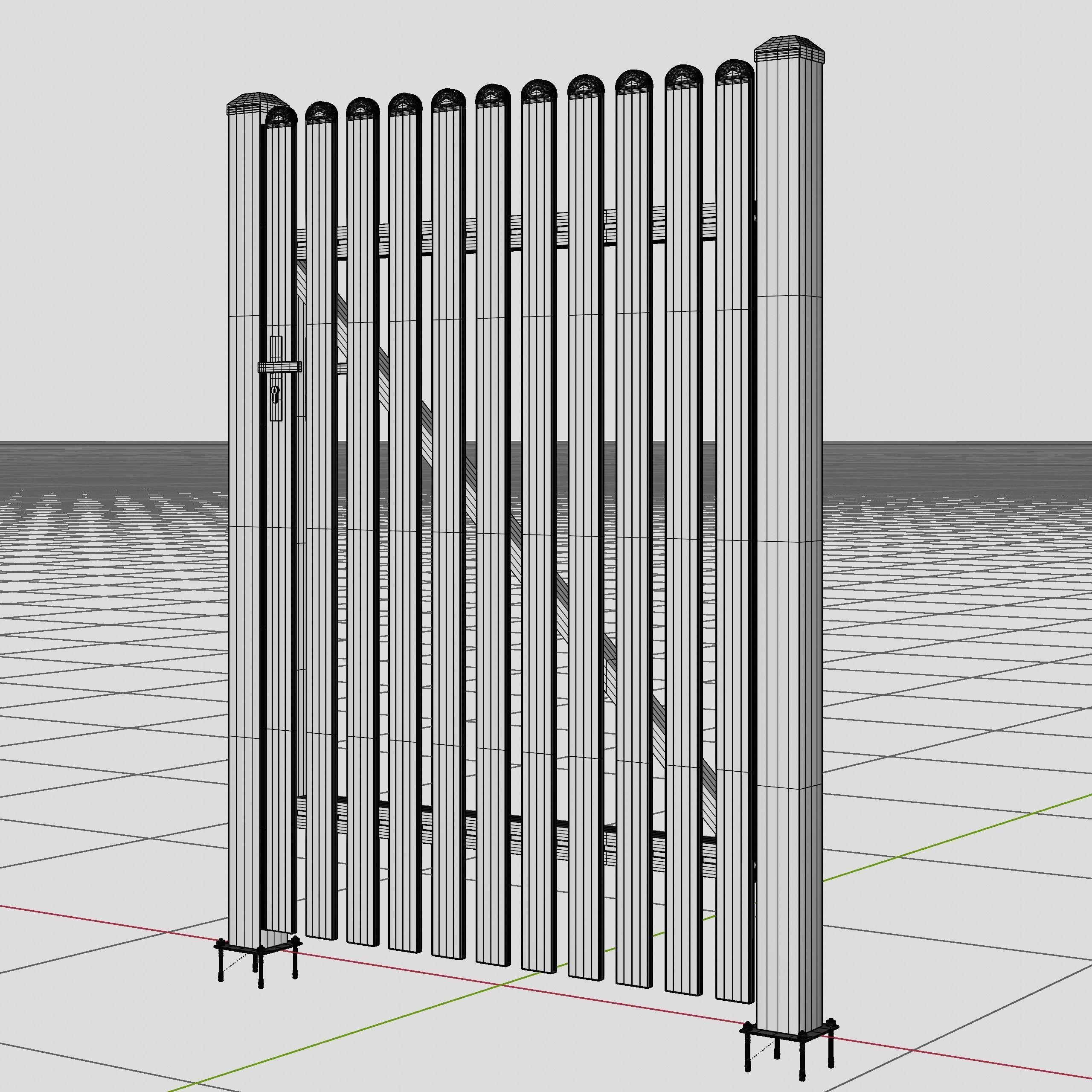 Aluminum Walkway Gate - Model 3 - 3D model_12