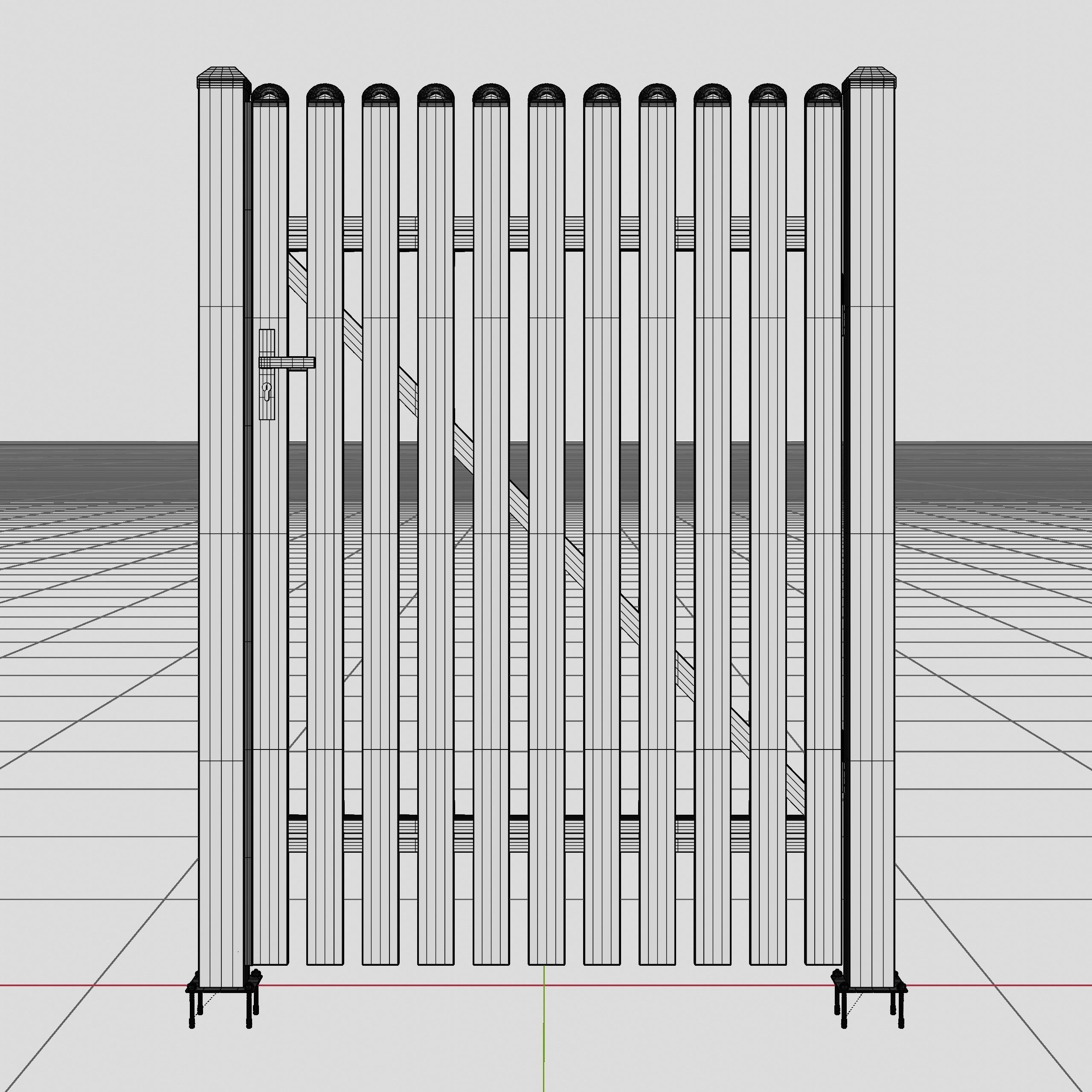 Aluminum Walkway Gate - Model 3 - 3D model_11