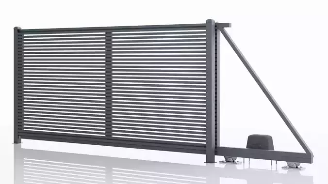 Aluminum Electric Sliding Gate - Model 4 - 3D model