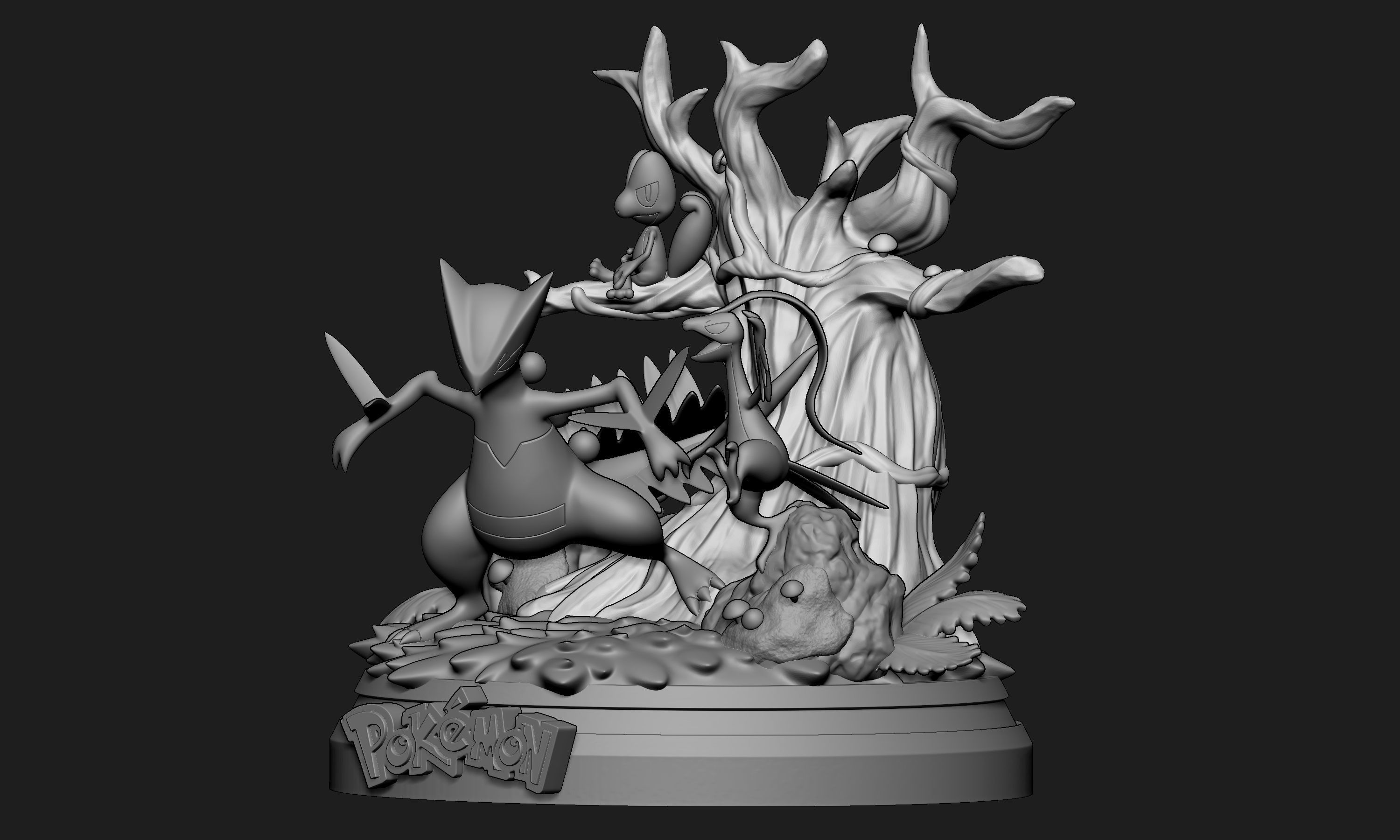 Pokemon - Sceptile Line Diorama 3D print model_13