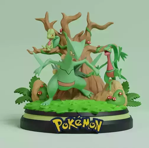 Pokemon - Sceptile Line Diorama