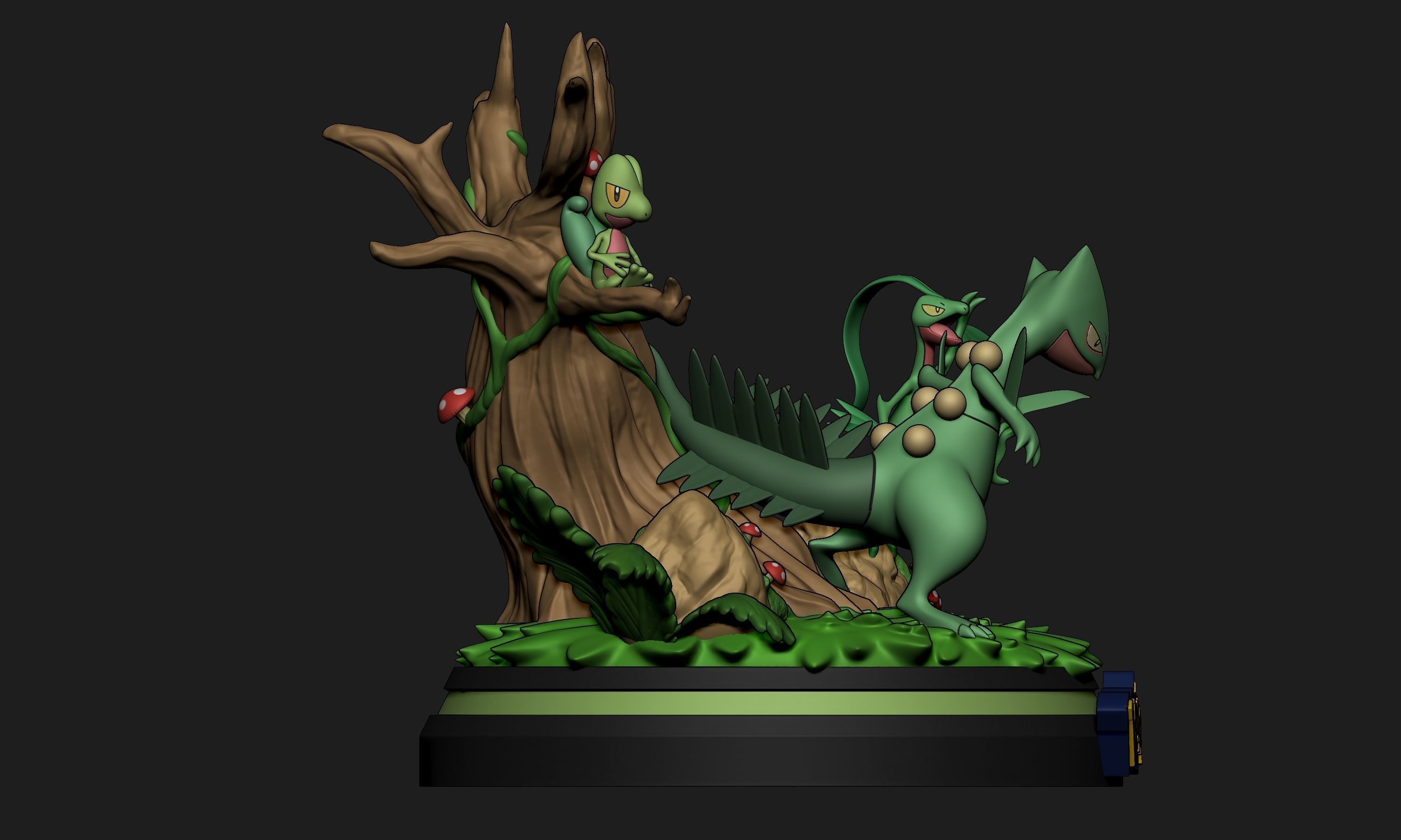Pokemon - Sceptile Line Diorama 3D print model_4