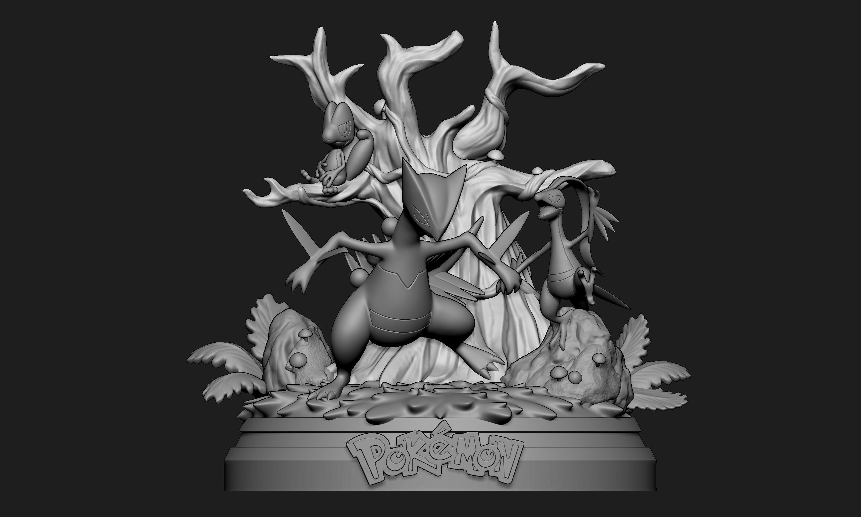 Pokemon - Sceptile Line Diorama 3D print model_12