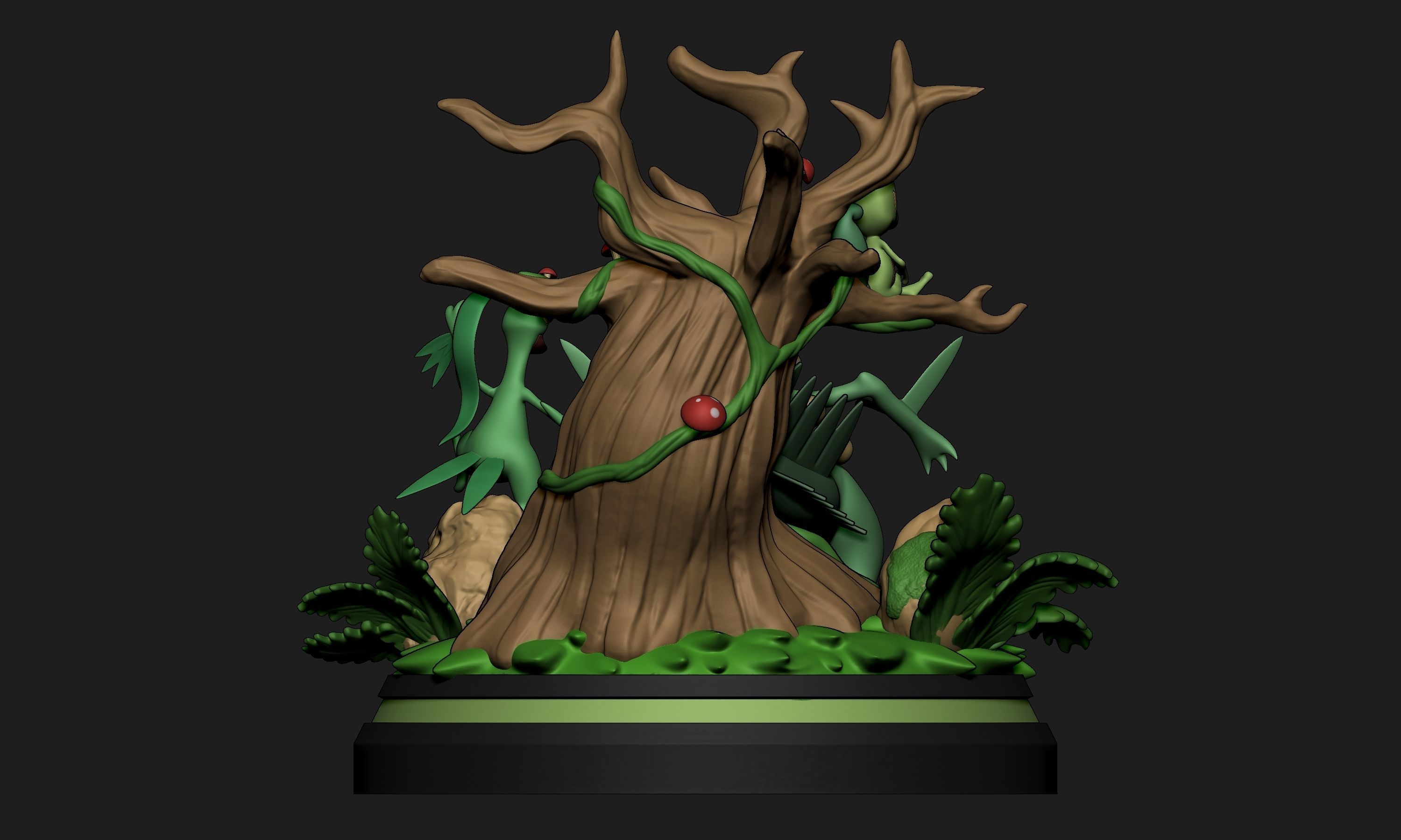 Pokemon - Sceptile Line Diorama 3D print model_5