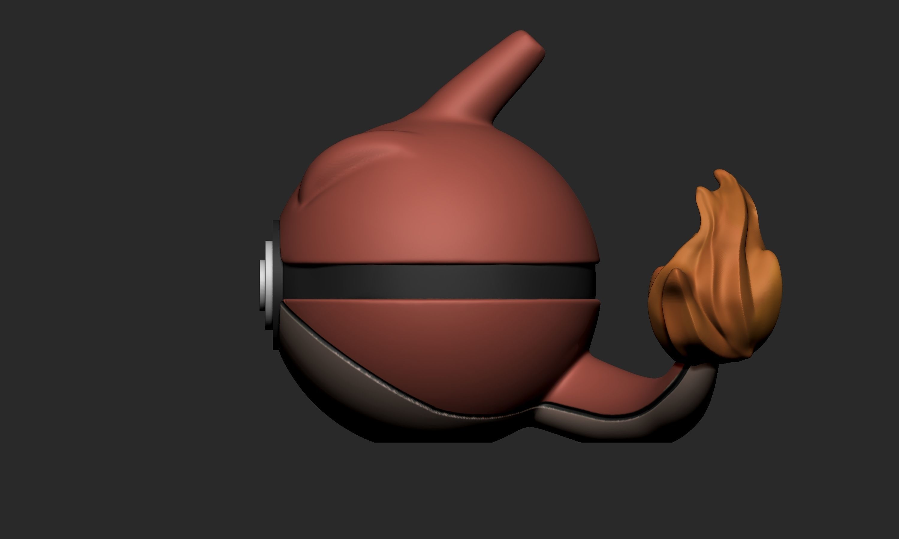 Pokemon Charmeleon Pokeball 3D print model_3
