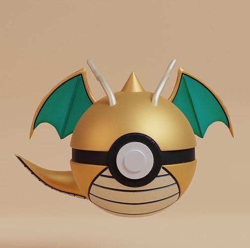 Pokemon Dragonite Pokeball  3D print model