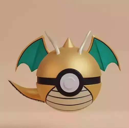 Pokemon Dragonite Pokeball  3D print model