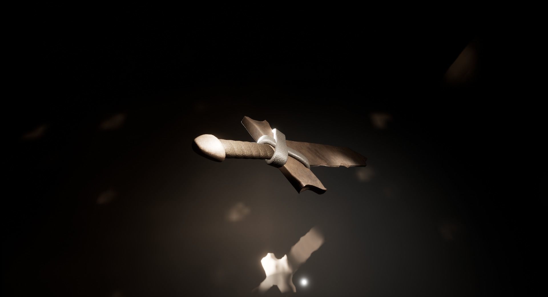 Training wooden sword Low-poly 3D model_3