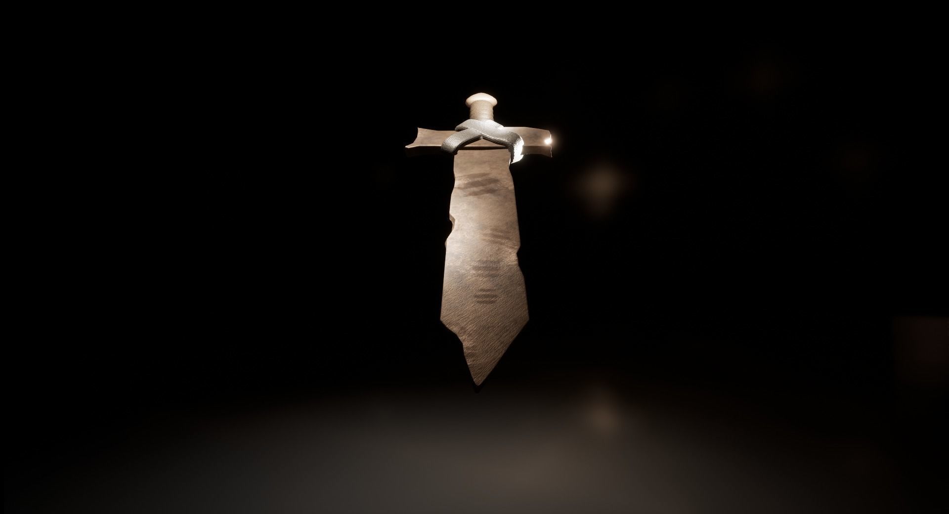 Training wooden sword Low-poly 3D model_4