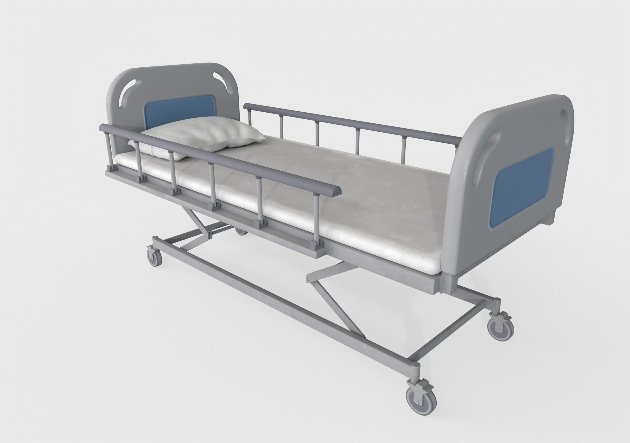 Ward Bed set Low-poly 3D model_5