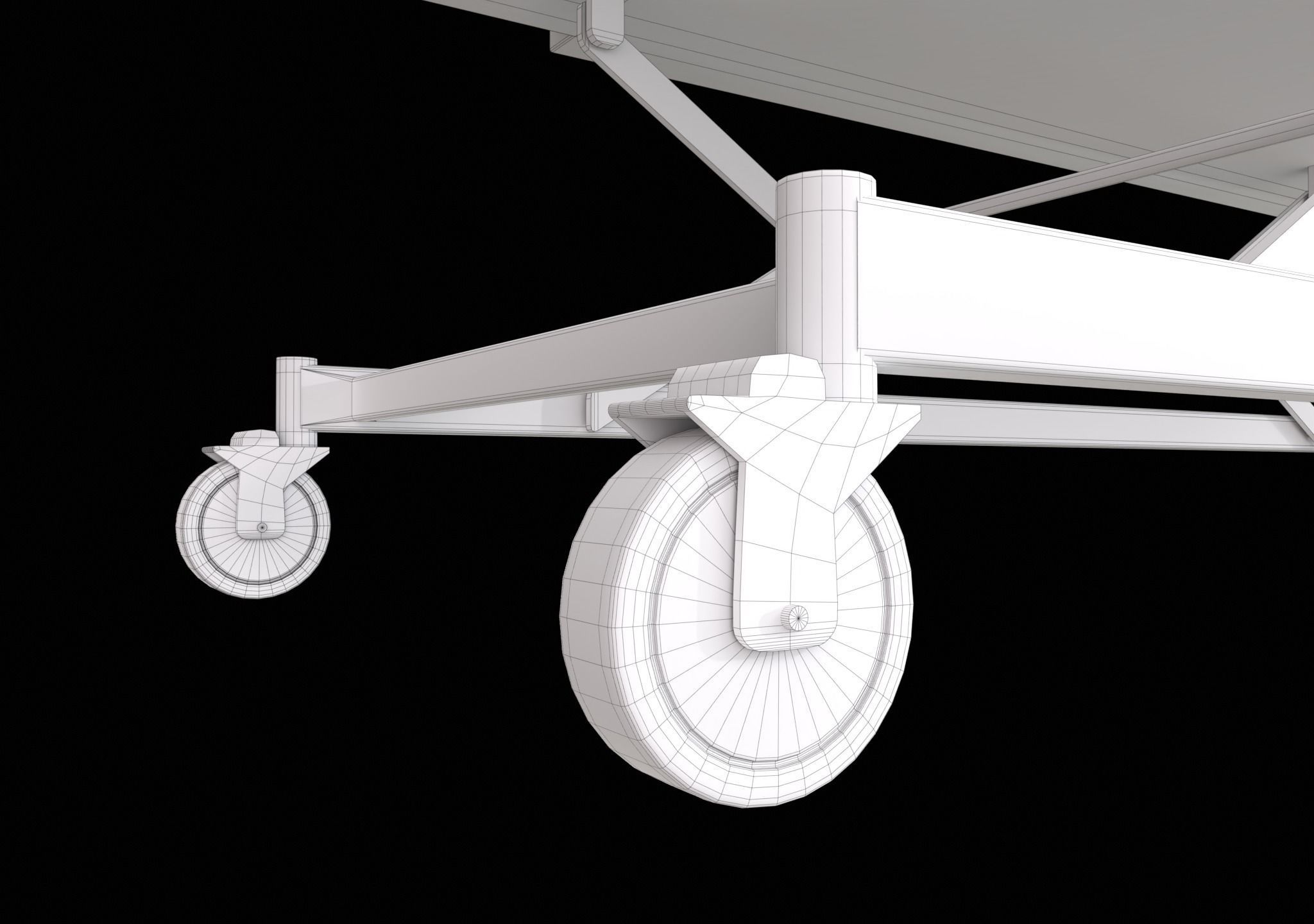 Ward Bed set Low-poly 3D model_25