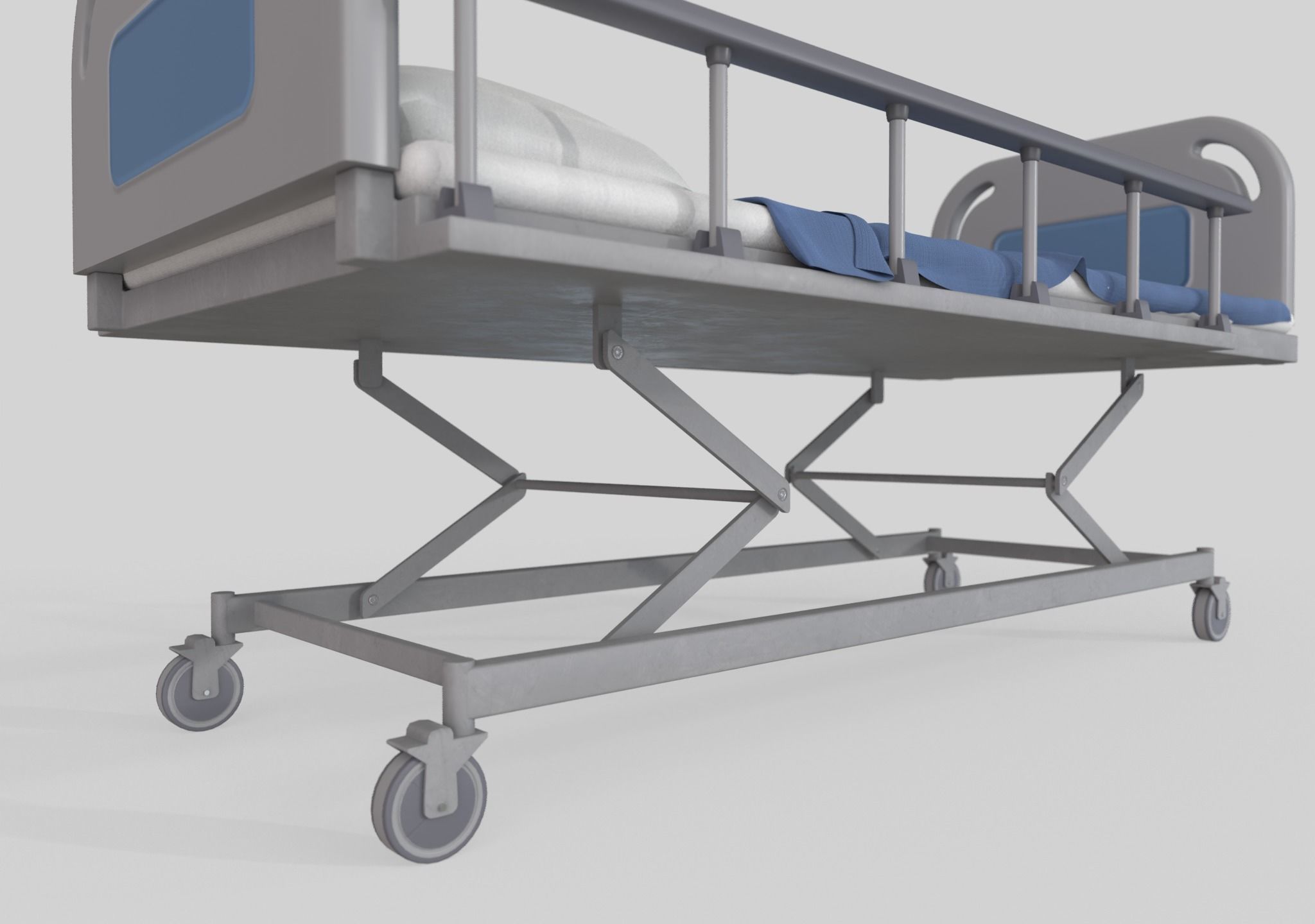 Ward Bed set Low-poly 3D model_6