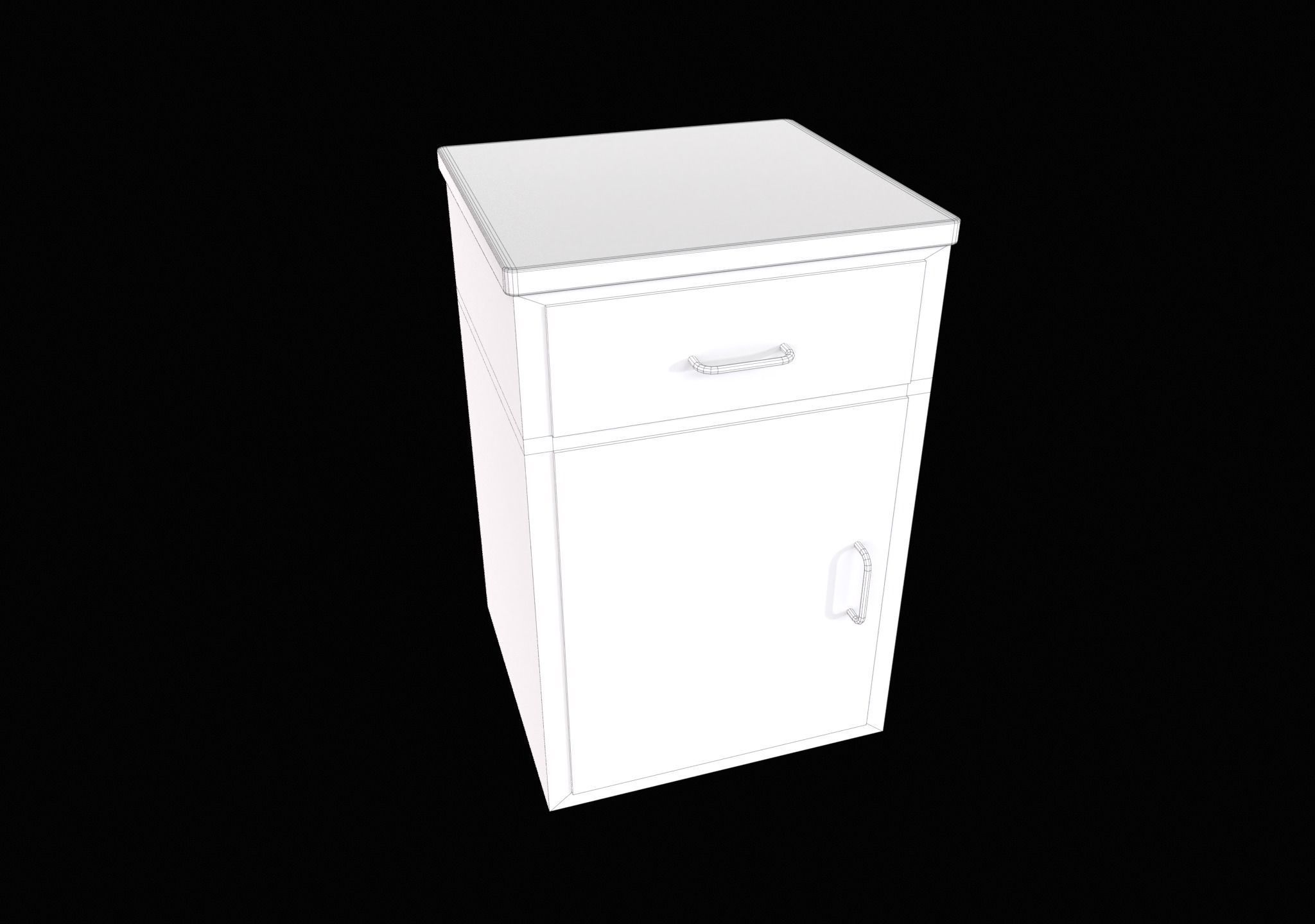 Ward Bed set Low-poly 3D model_28