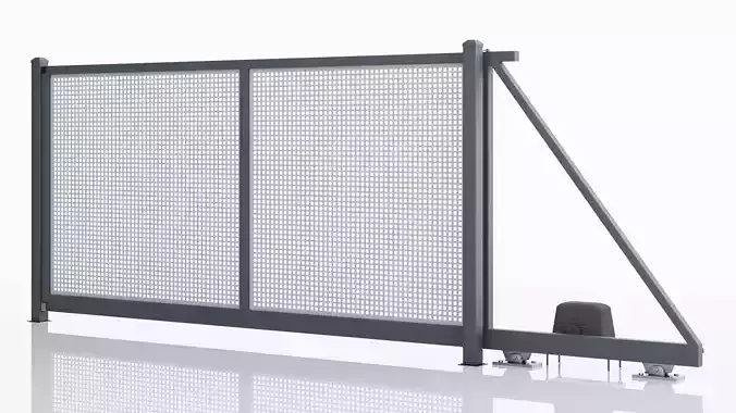 Aluminum Electric Sliding Gate - Model 5 - 3D model