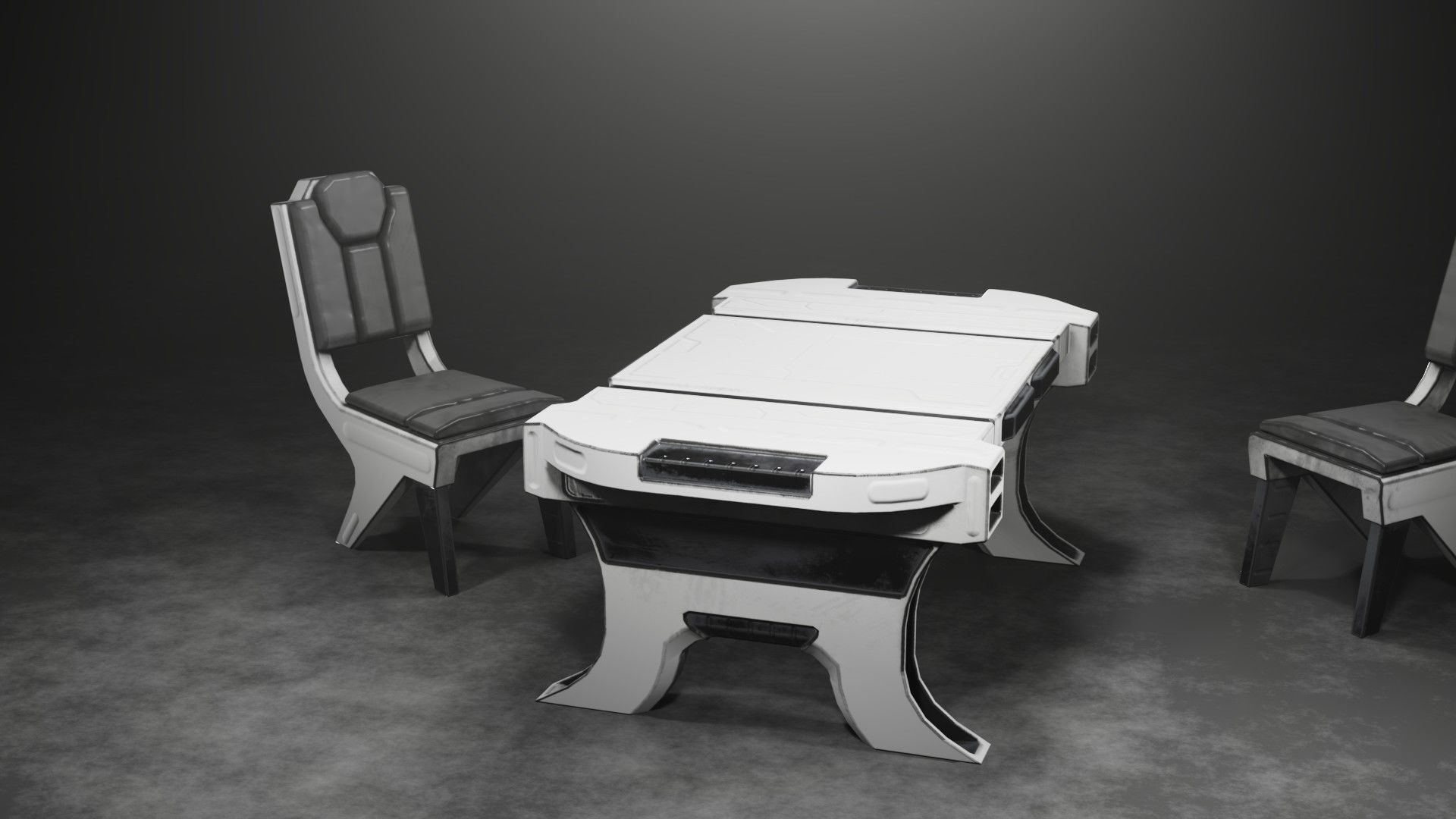 Sci-fi Table Low-poly 3D model_12