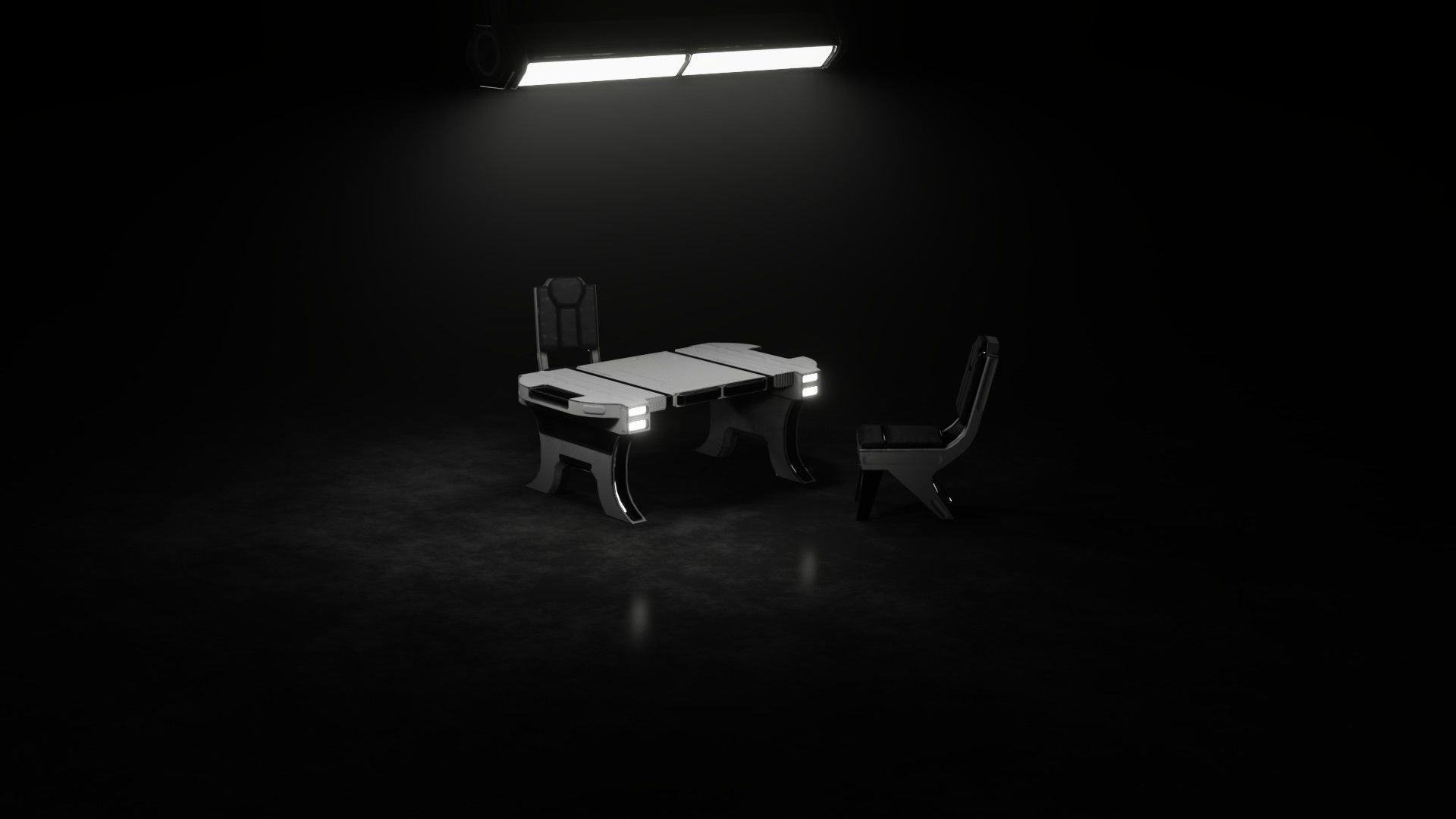 Sci-fi Table Low-poly 3D model_2