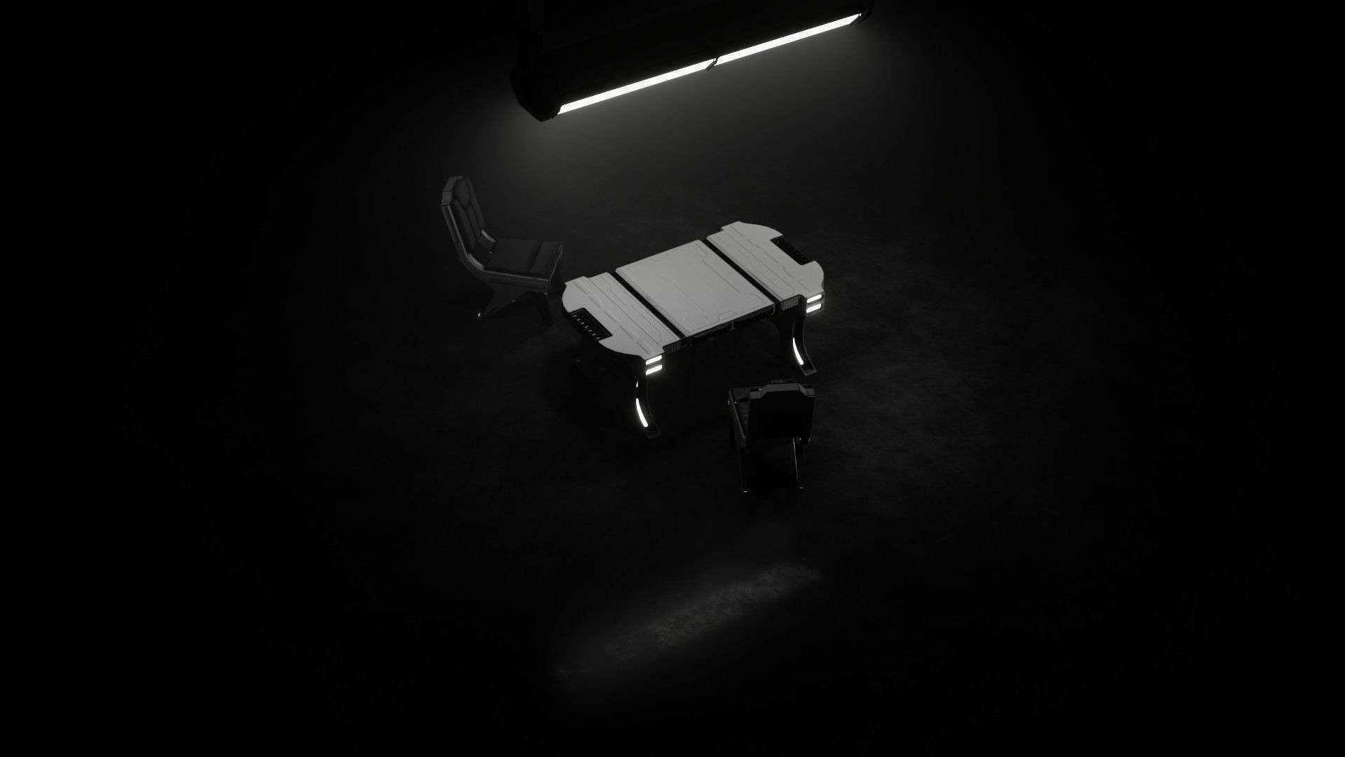 Sci-fi Table Low-poly 3D model_8